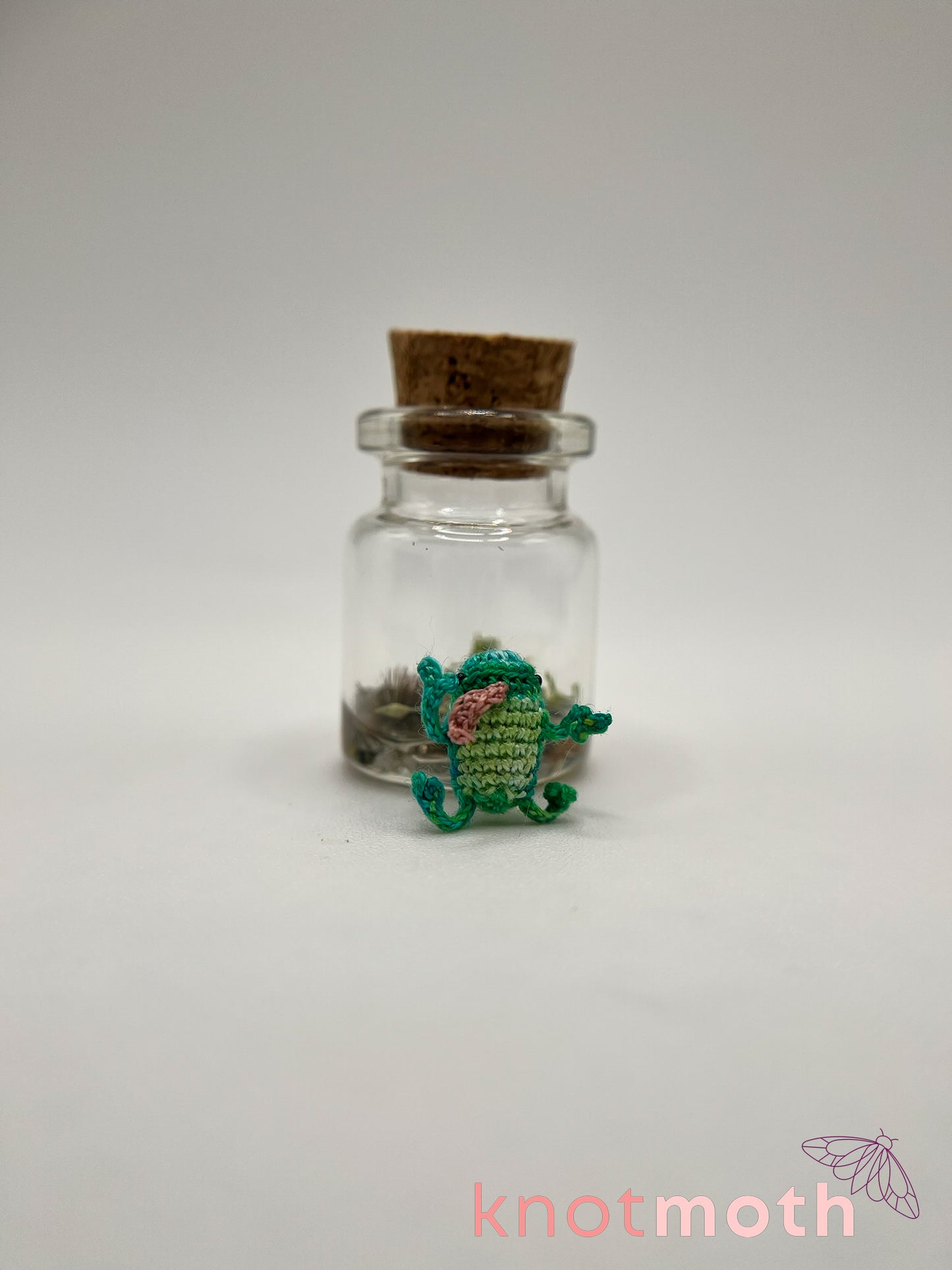 fabian frog micro crochet jar