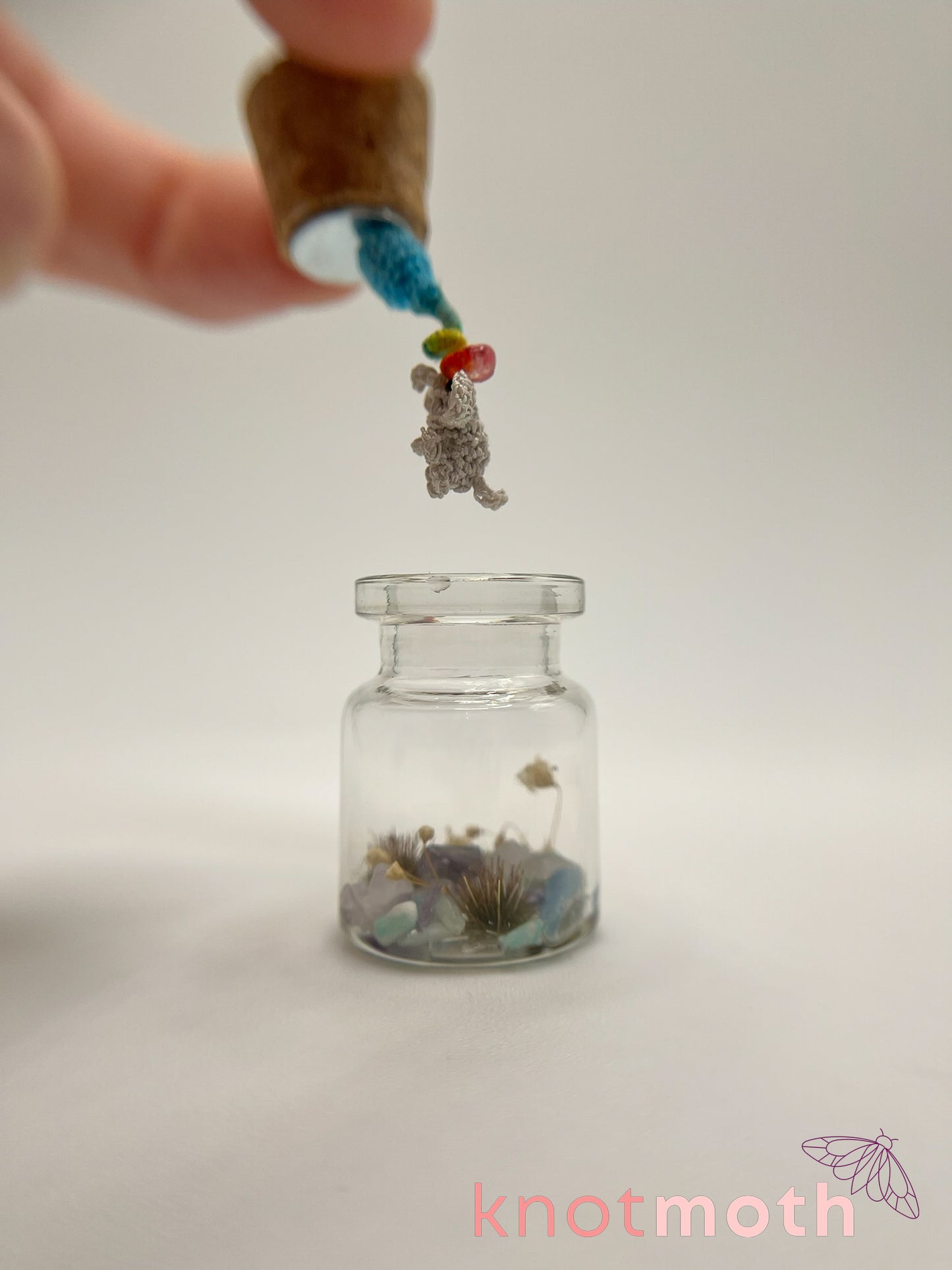 fana elephant & balloon micro crochet jar