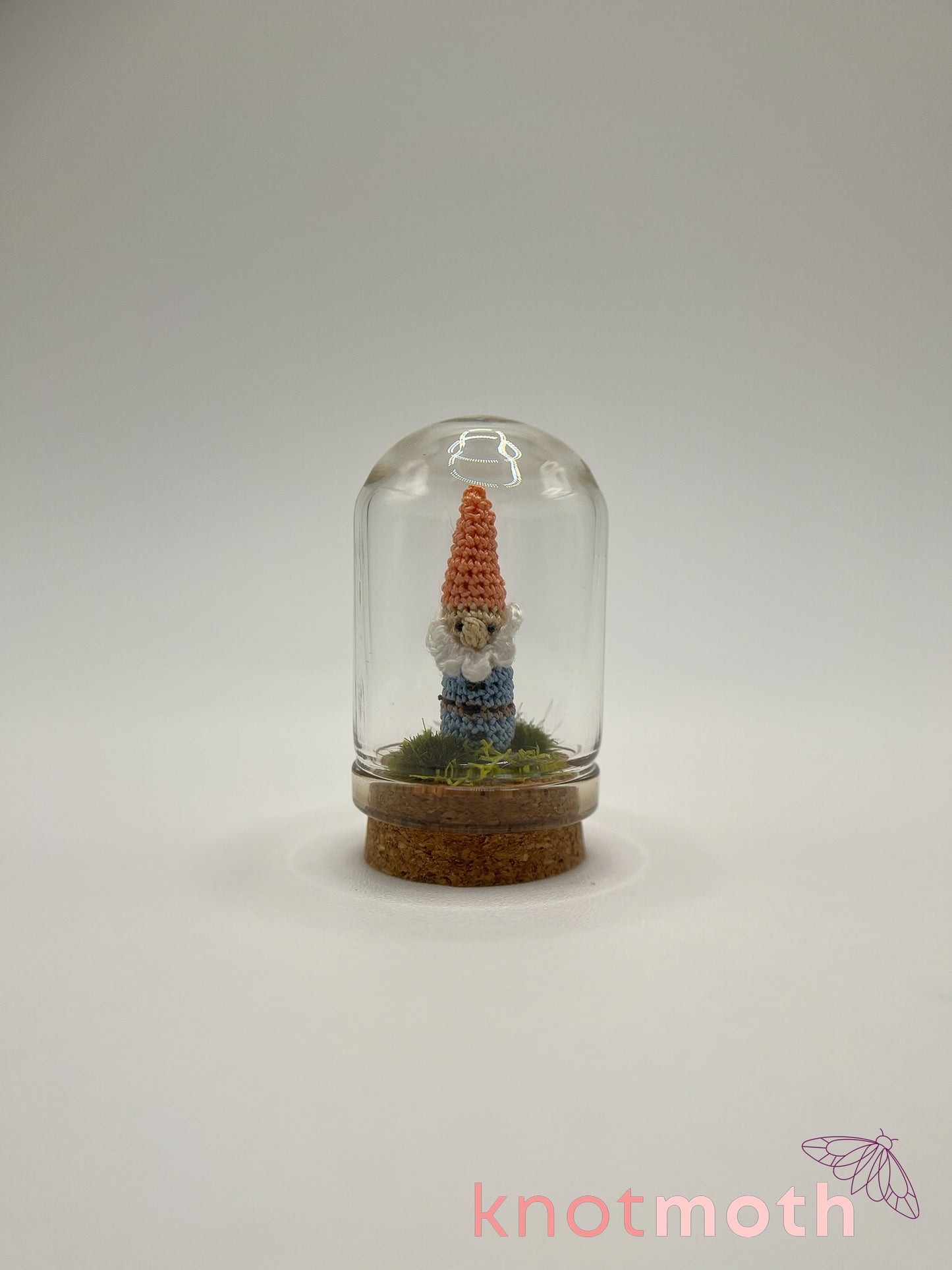 norrim gnome micro crochet cloche jar