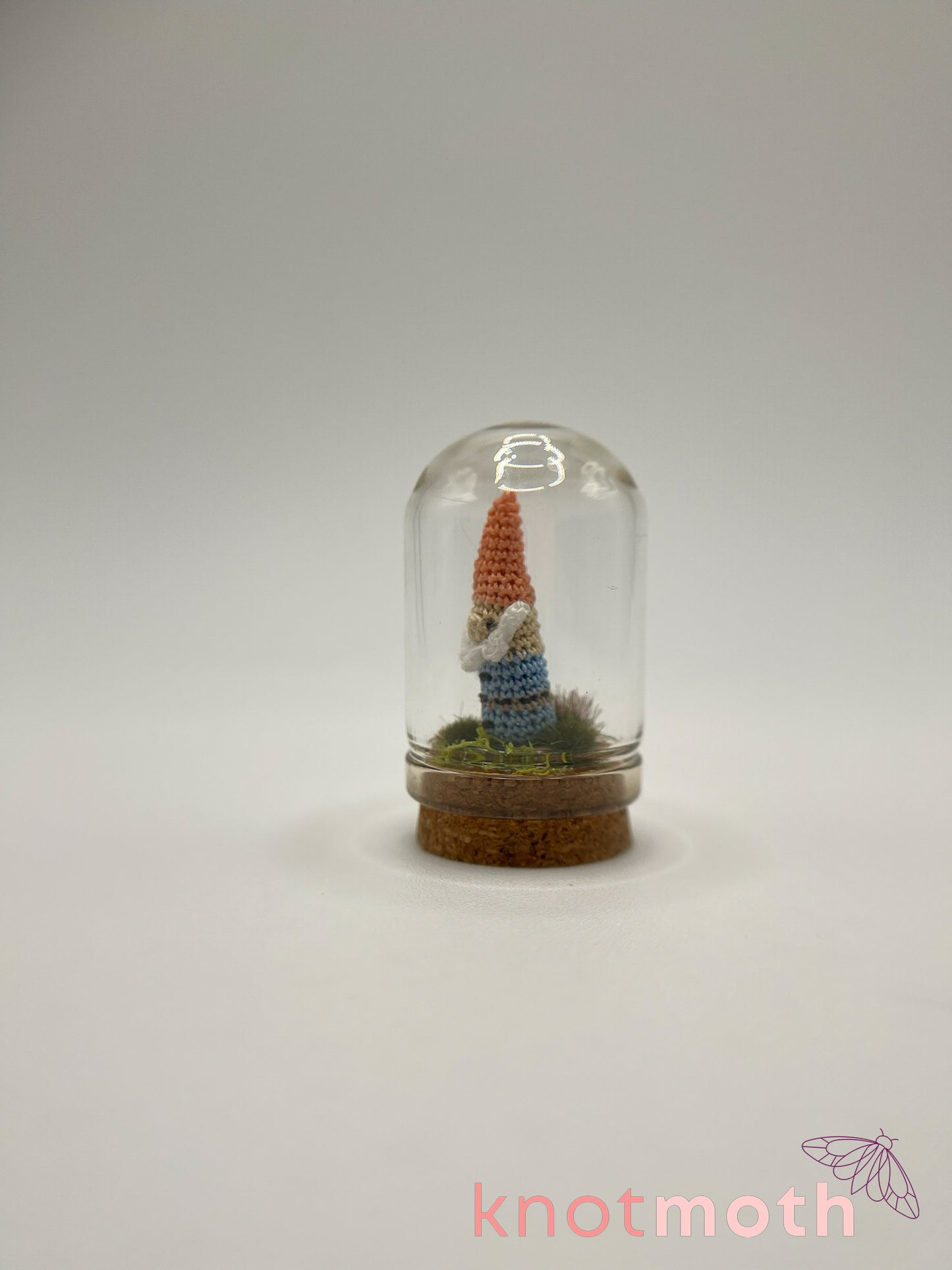 norrim gnome micro crochet cloche jar