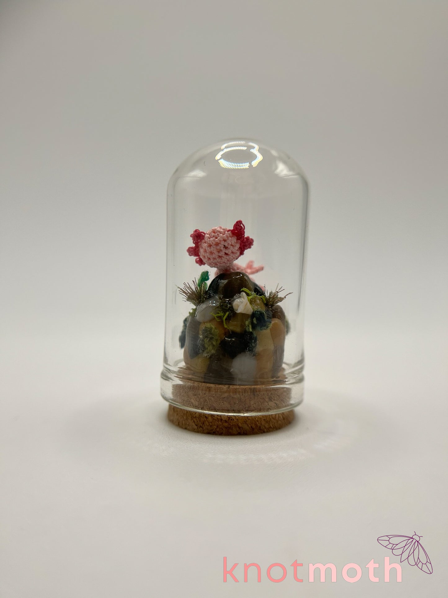armand axolotl micro crochet cloche jar