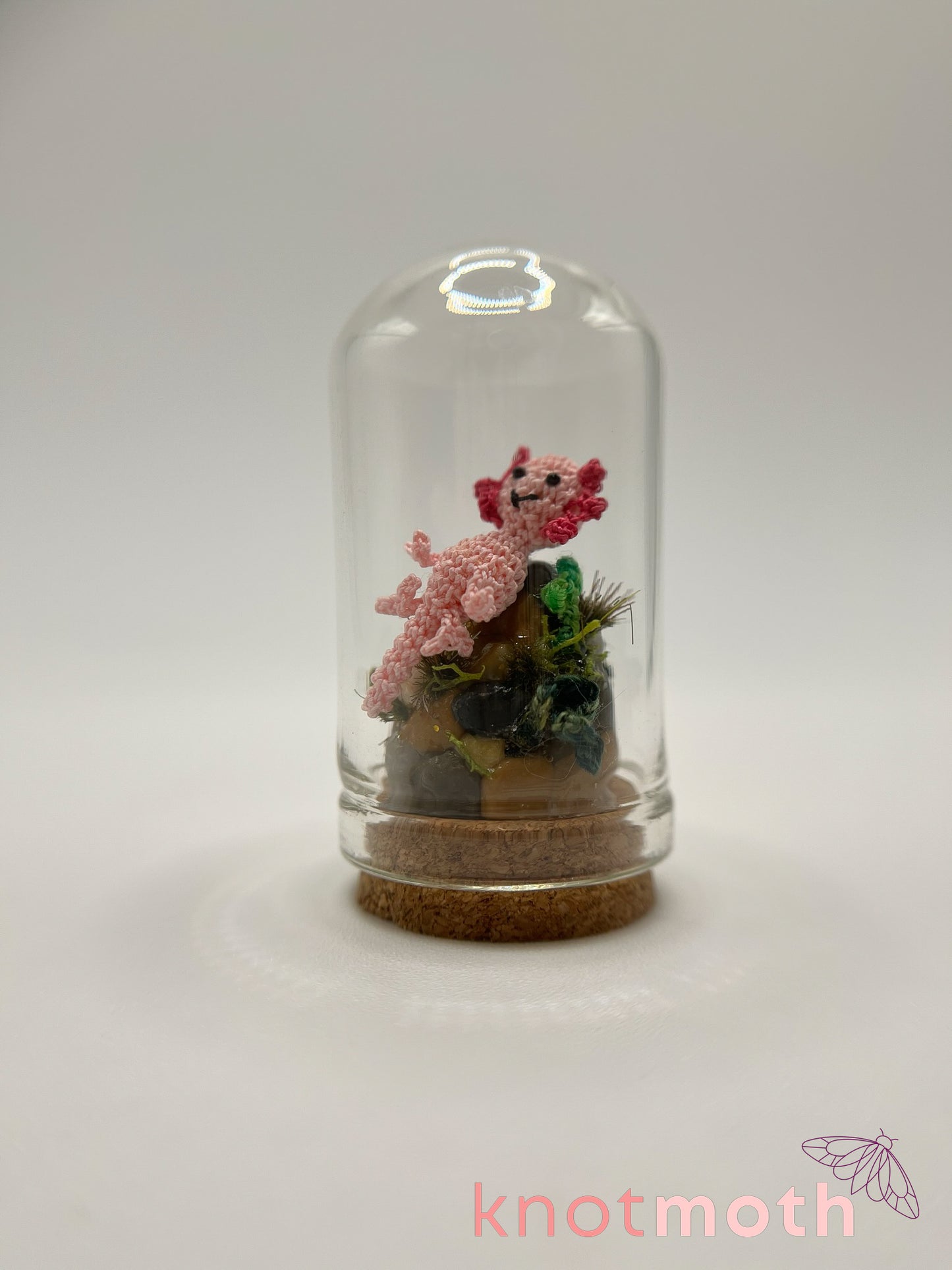 armand axolotl micro crochet cloche jar
