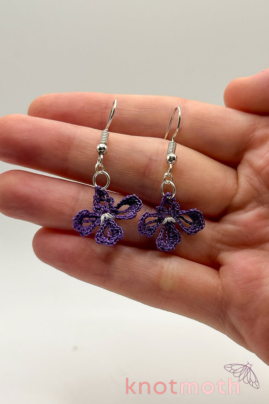 lobelia flower earrings