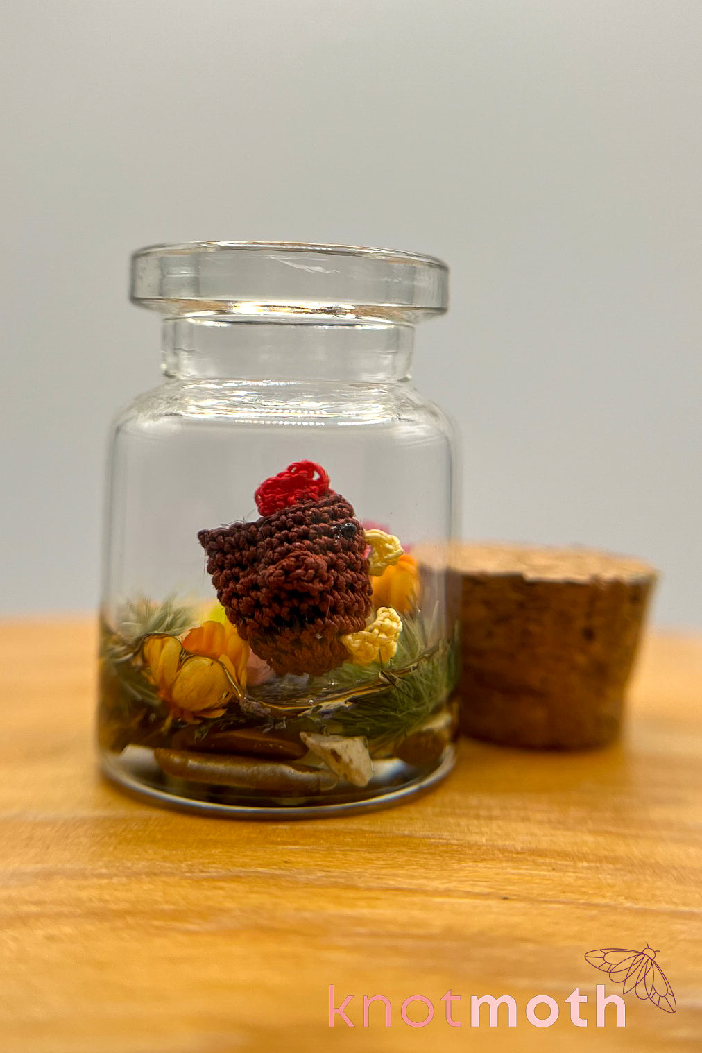 Charlee Chicken Micro Crochet Trinket Jar (removable, magnetic)