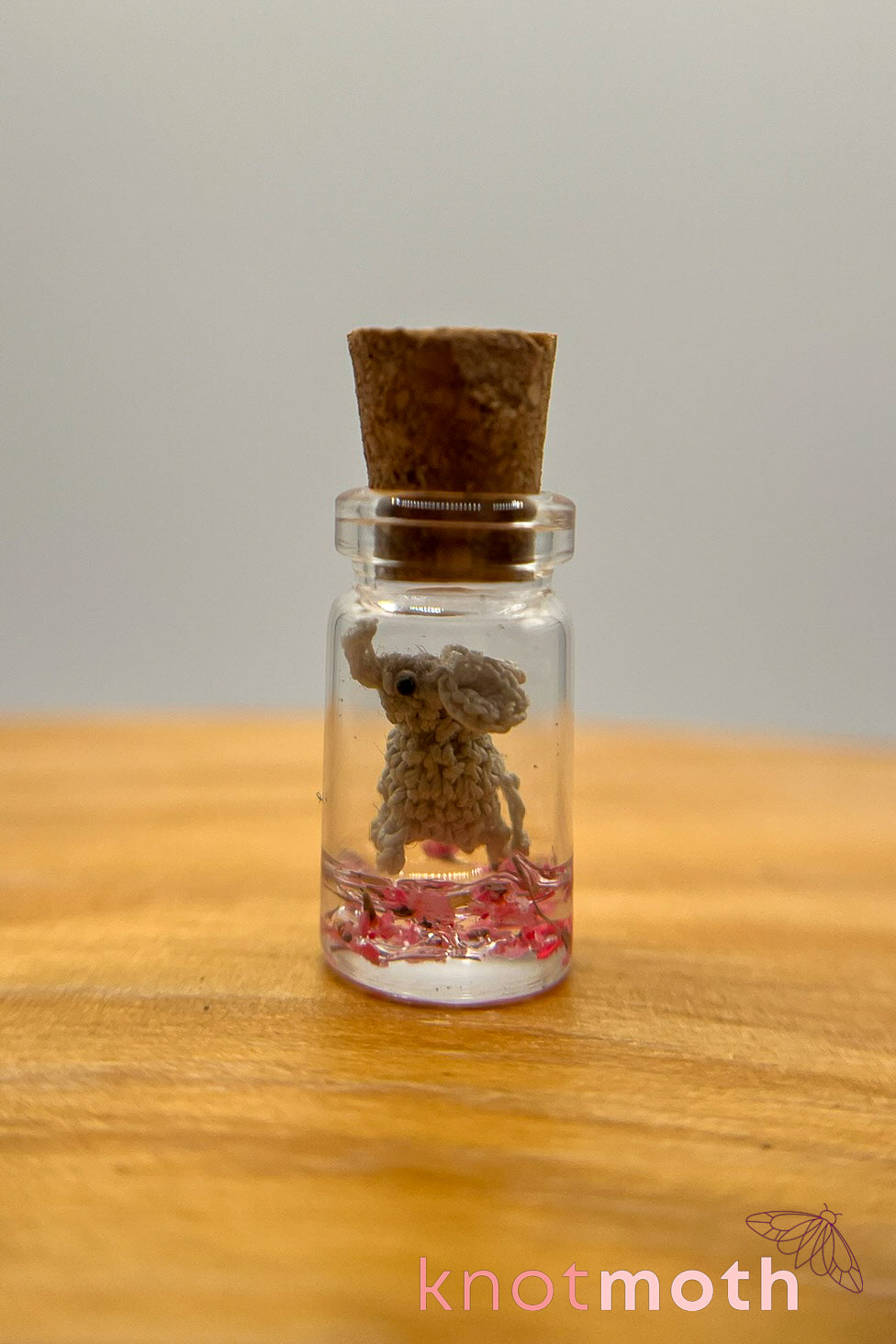Effie Elephant Extreme Micro Crochet Trinket Jar (removable)