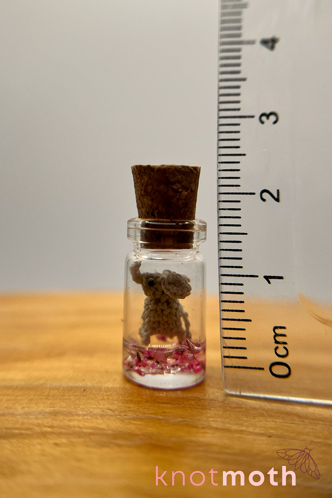 Effie Elephant Extreme Micro Crochet Trinket Jar (removable)