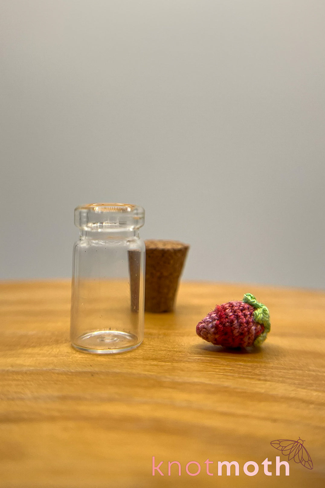 Strawberry Extreme Micro Crochet Trinket Jar (removable)