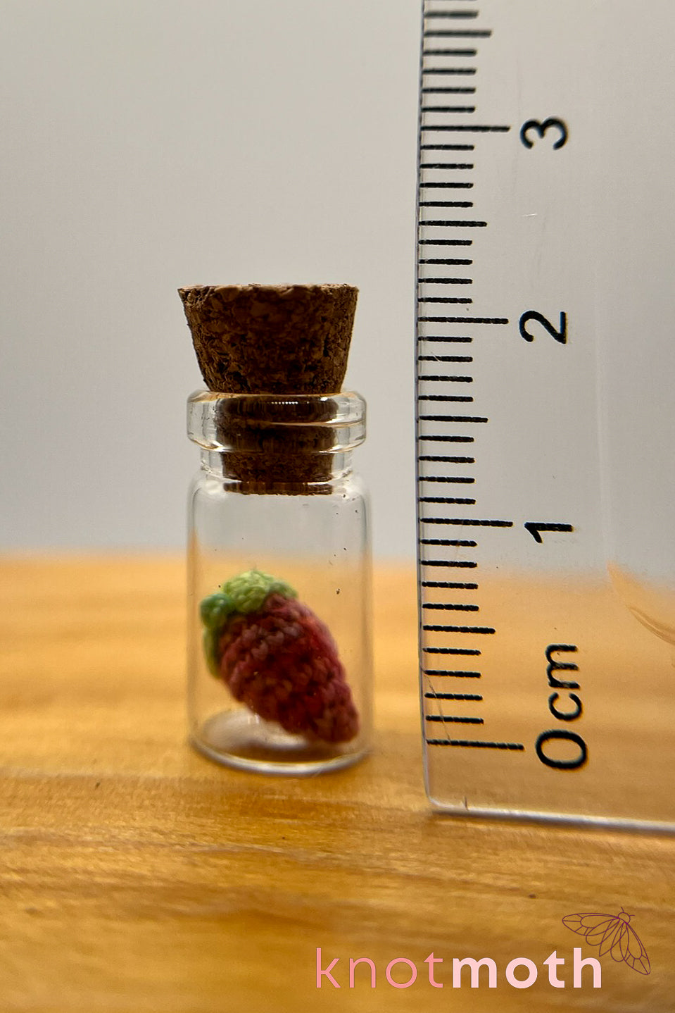 Strawberry Extreme Micro Crochet Trinket Jar (removable)