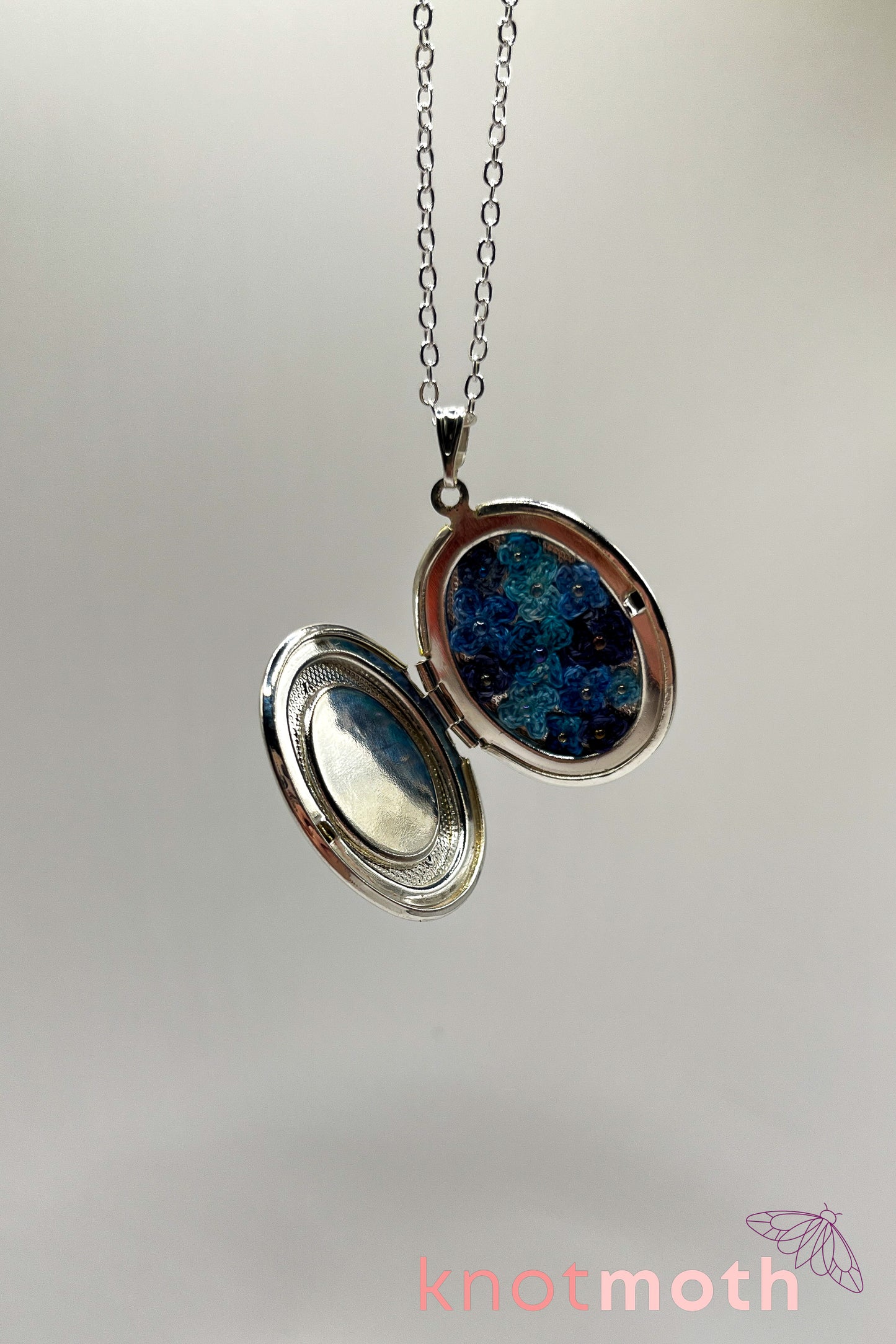 hydrangea (gratitude) floriography locket