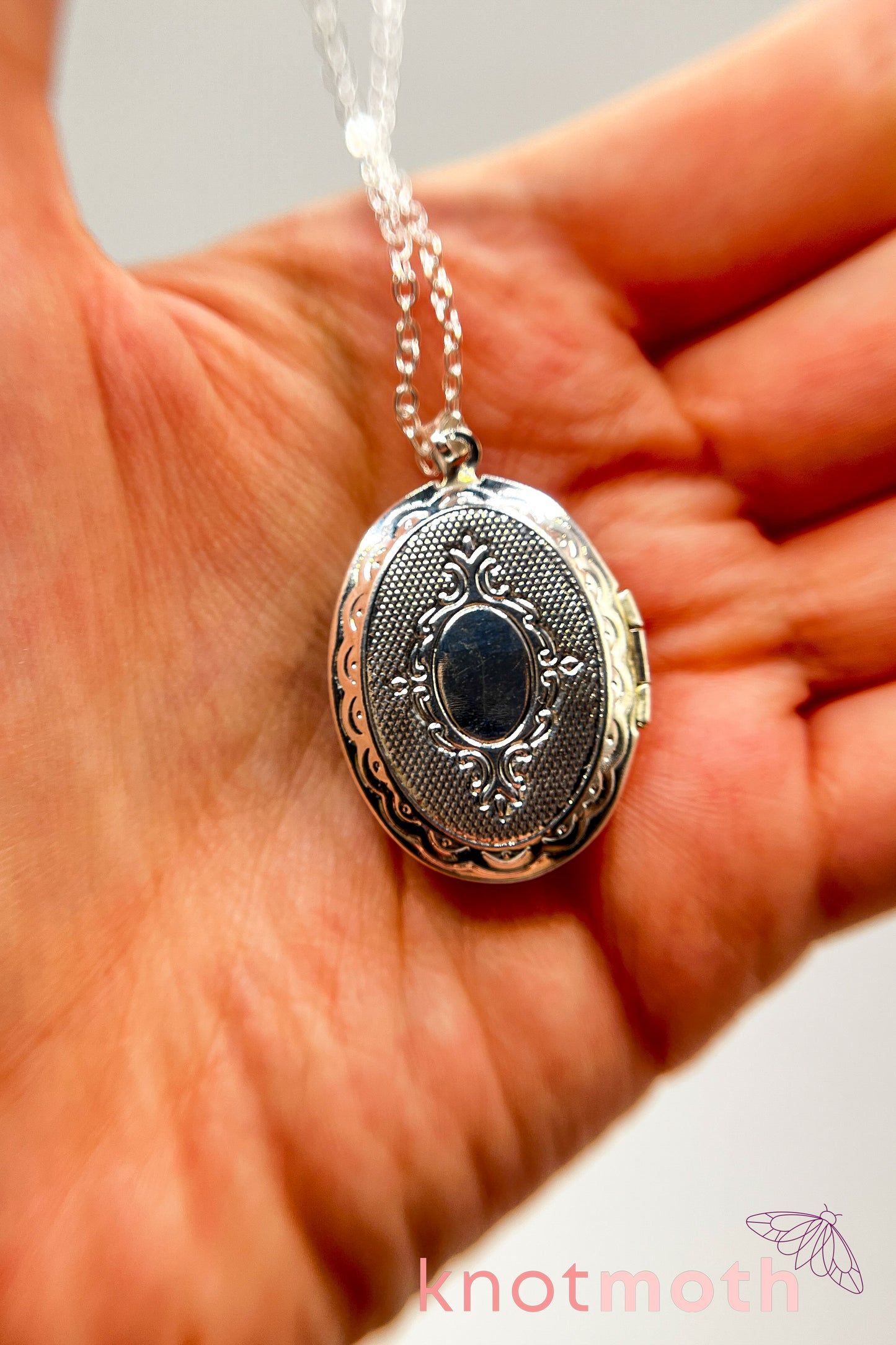 hydrangea (gratitude) floriography locket