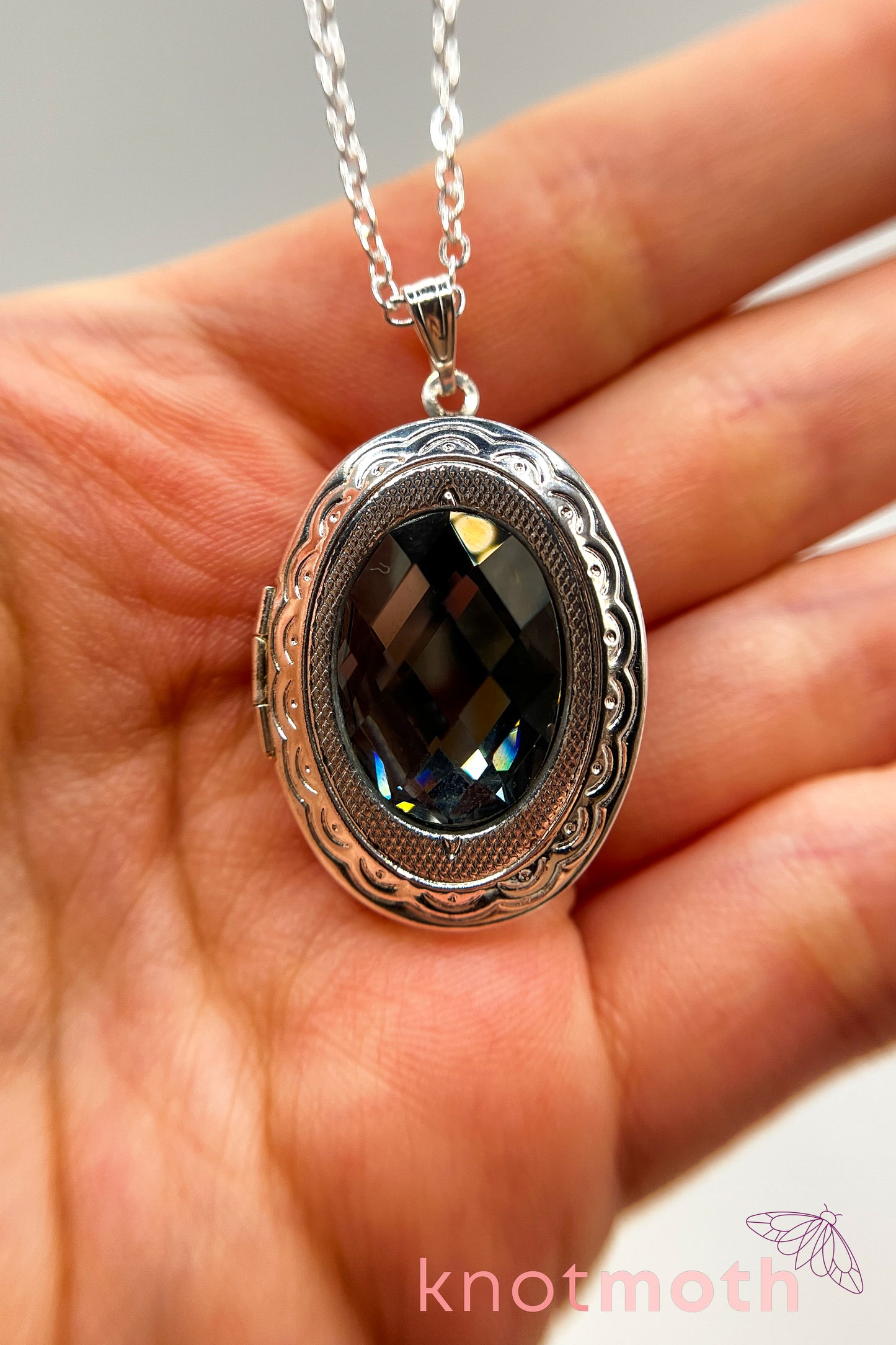 hydrangea (gratitude) floriography locket