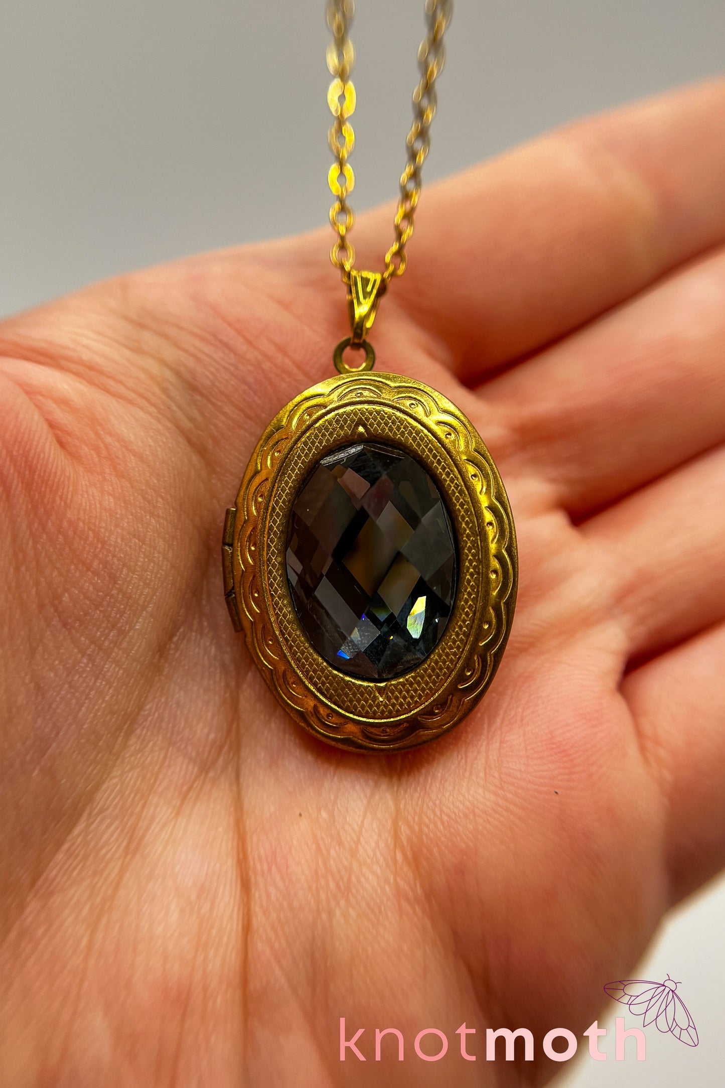 violets (love) floriography locket