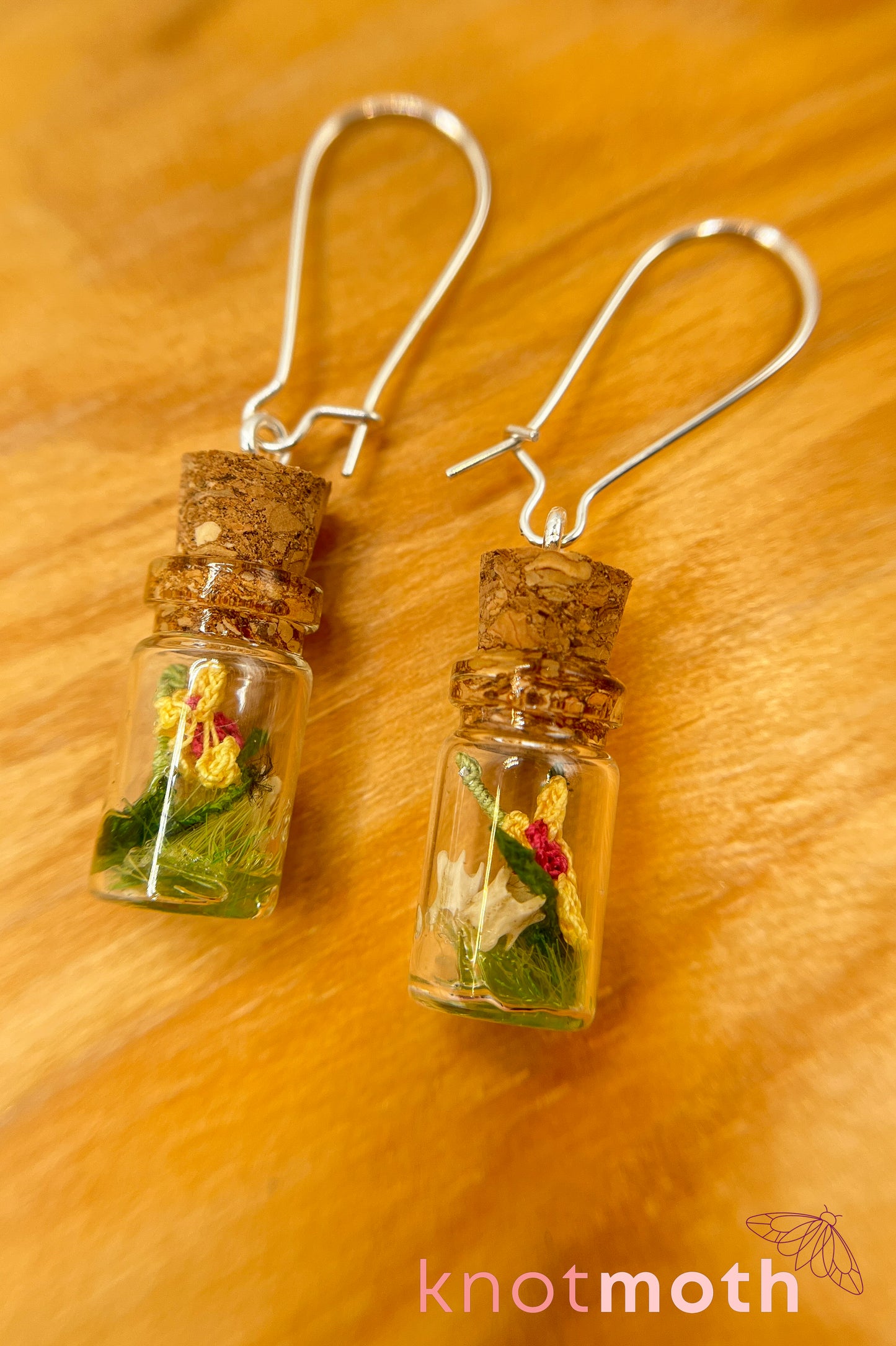 orchid & bone mini jar earrings