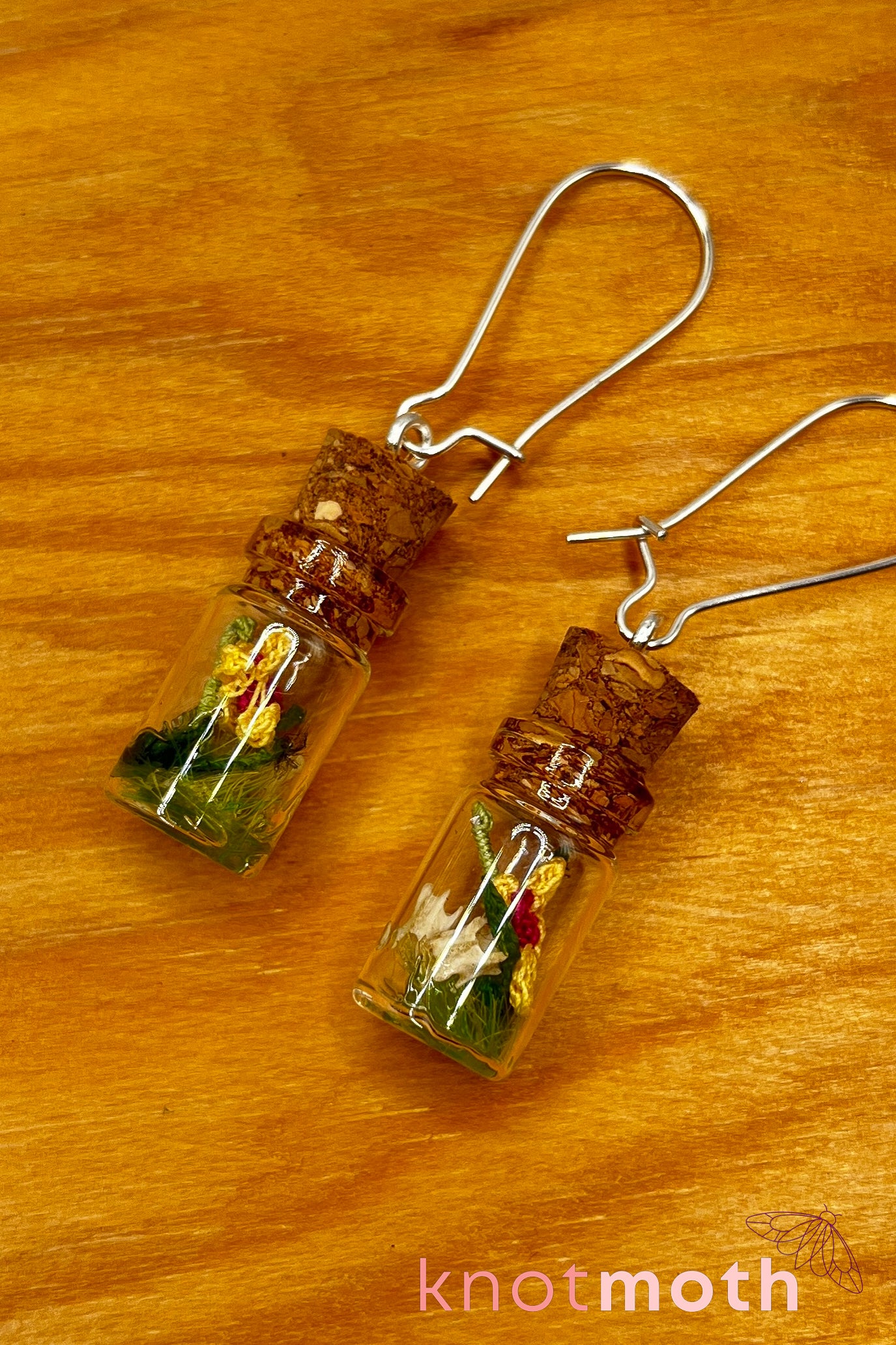 orchid & bone mini jar earrings