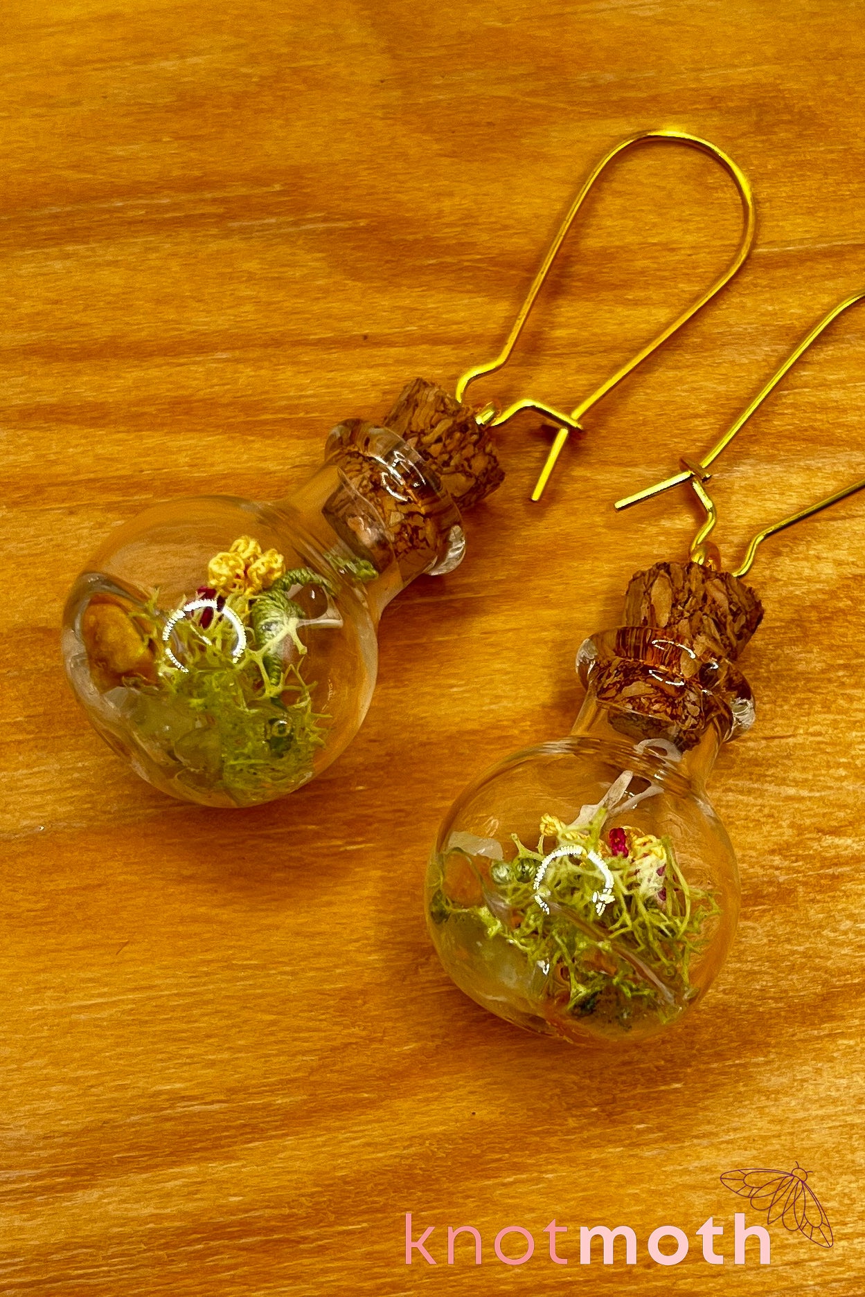 orchid & vertebra mini jar earrings
