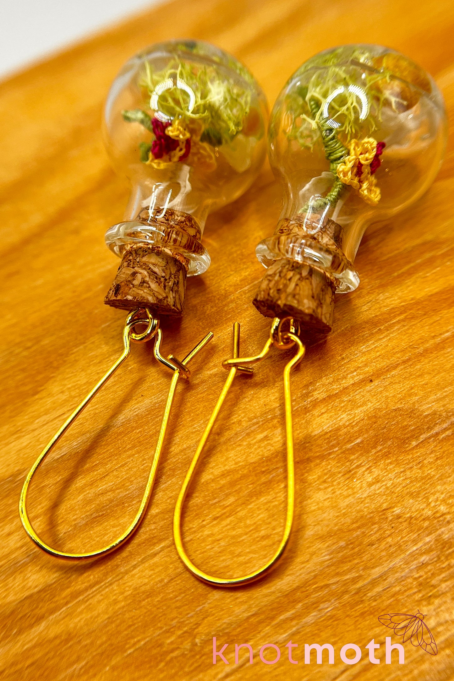 orchid & vertebra mini jar earrings