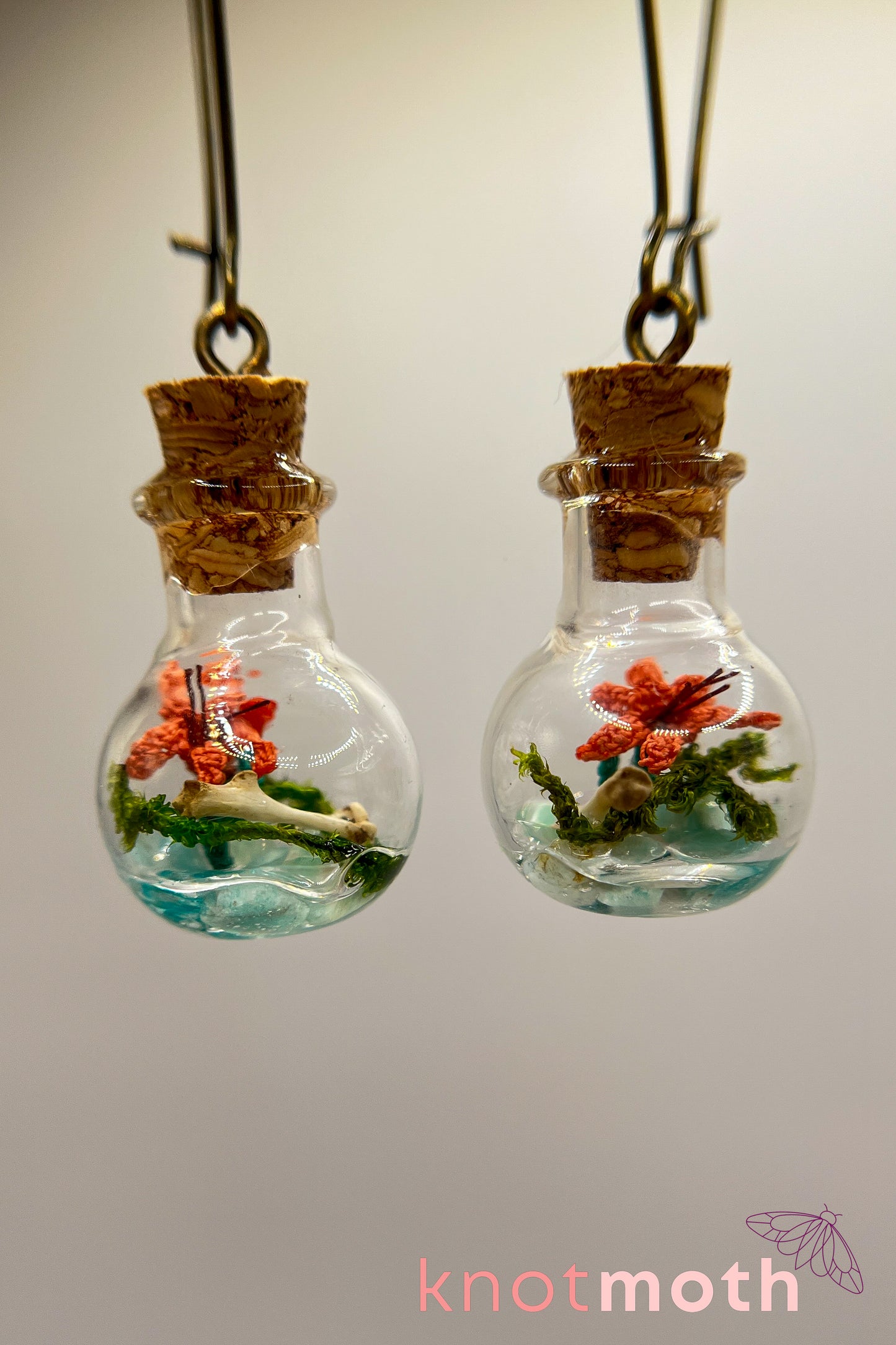 lily & forelimb mini jar earrings