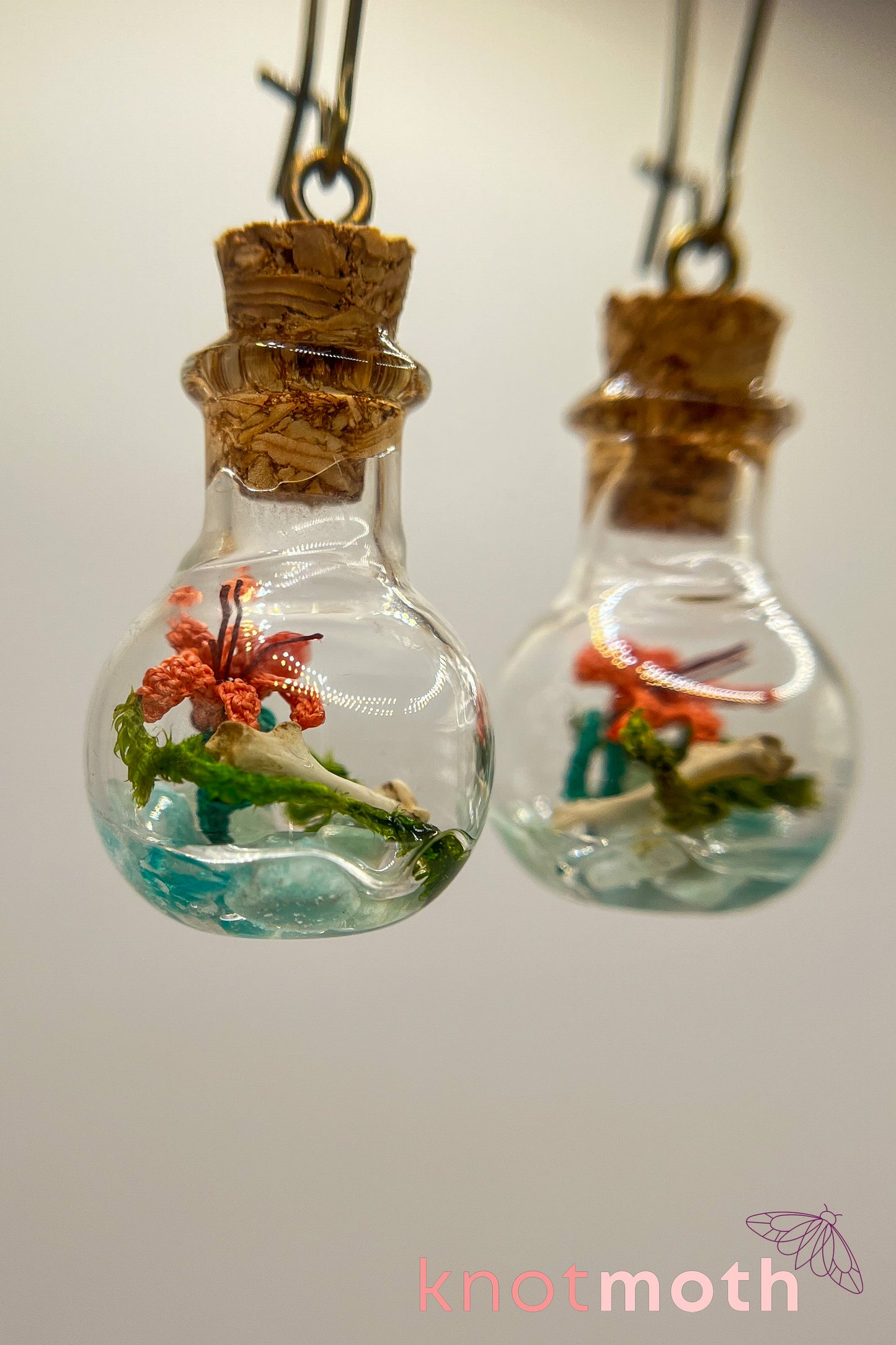 lily & forelimb mini jar earrings
