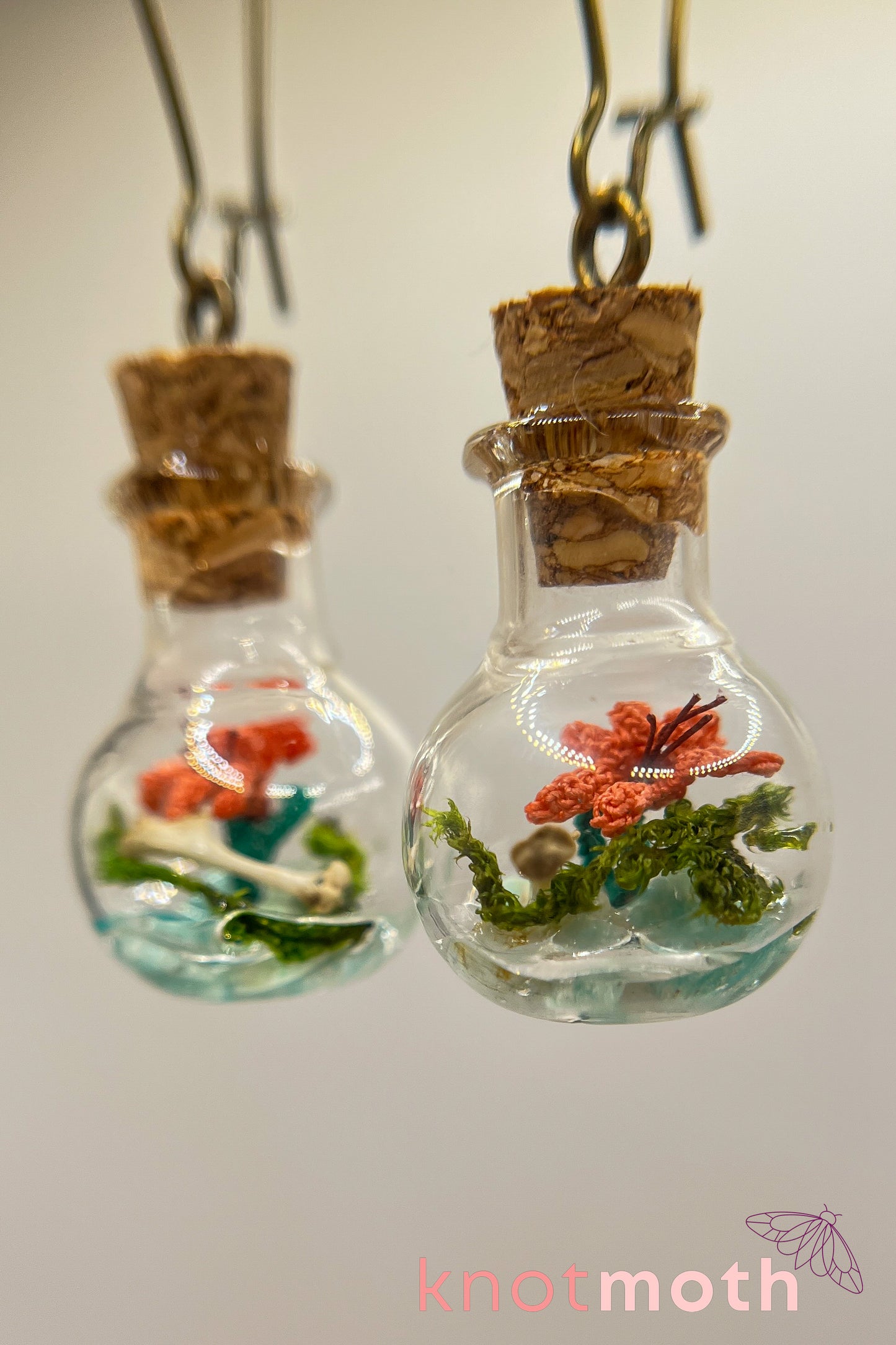 lily & forelimb mini jar earrings
