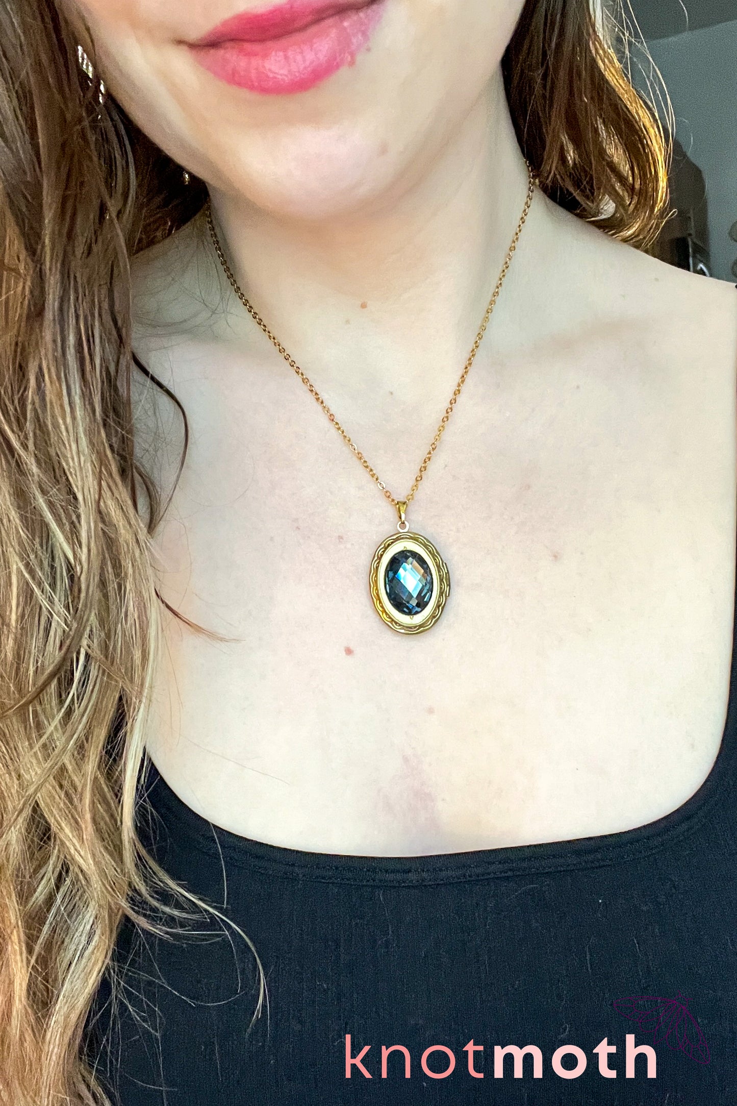 violets (love) floriography locket