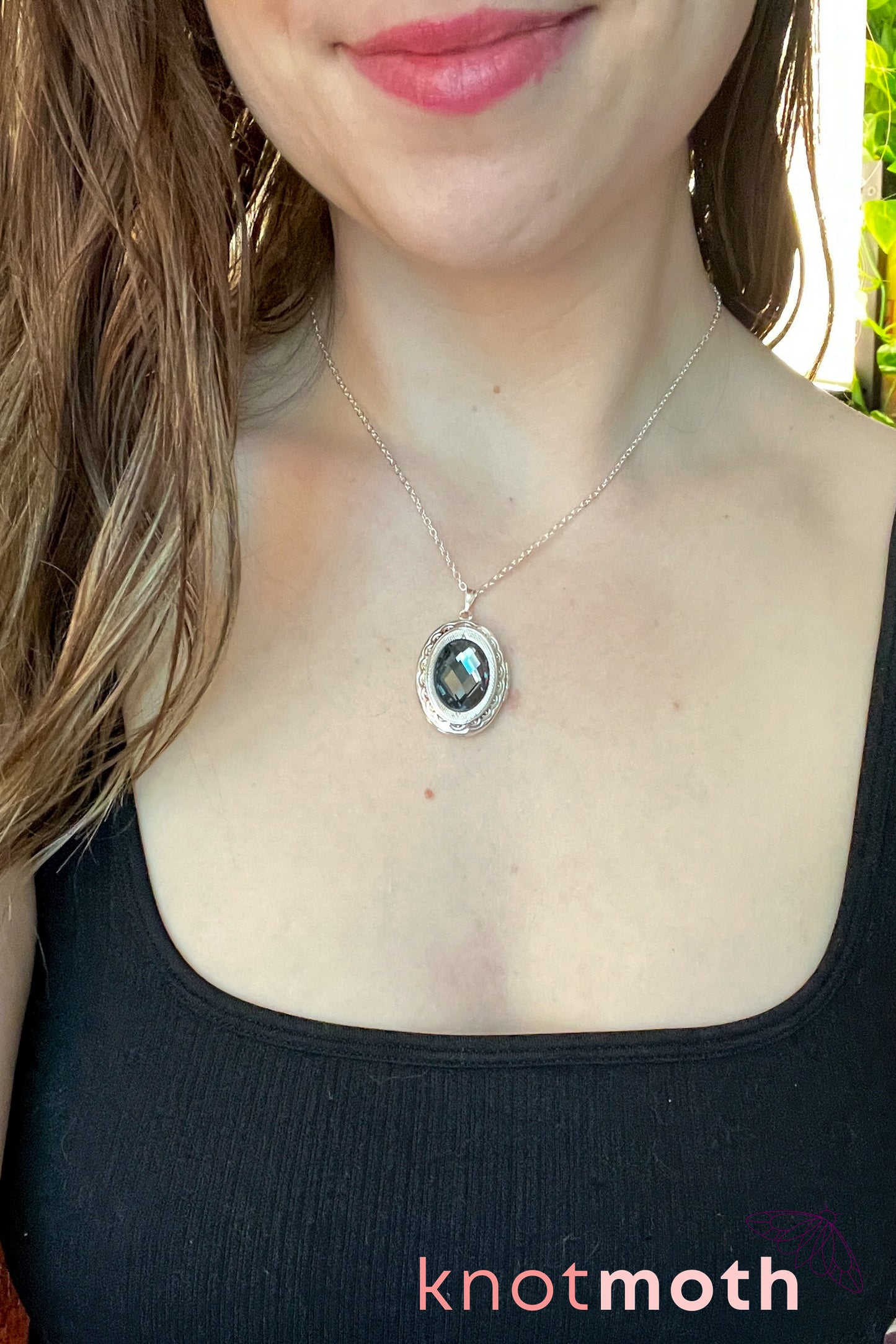 hydrangea (gratitude) floriography locket
