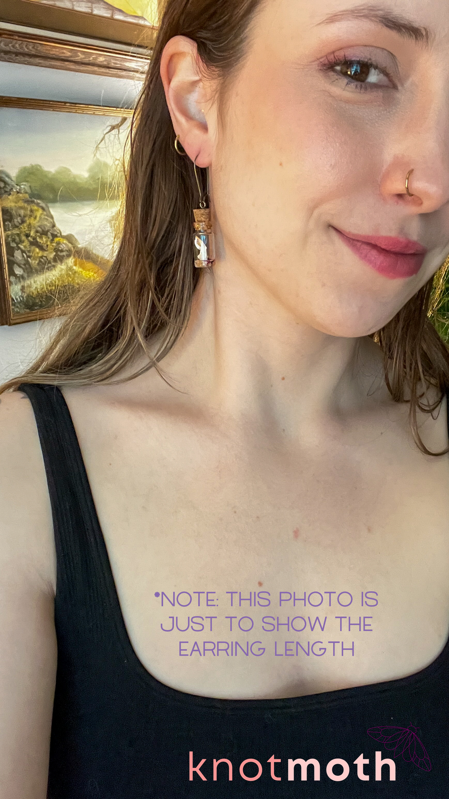Peace lily flower micro crochet and jawbone terrarium jar earrings