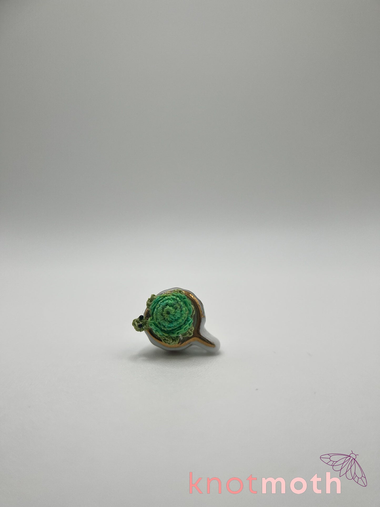 truett turtle micro crochet teacup trinket