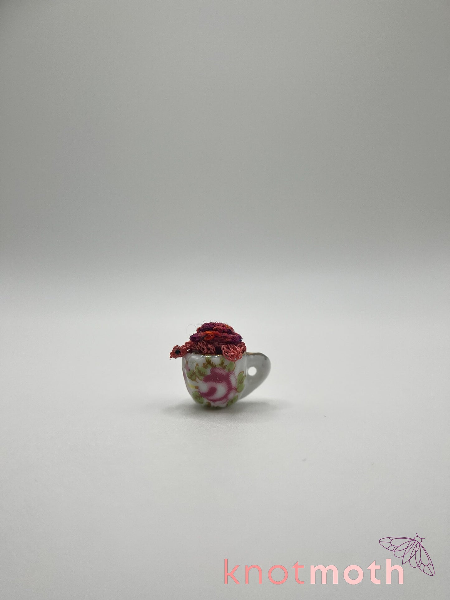 twila turtle micro crochet teacup trinket