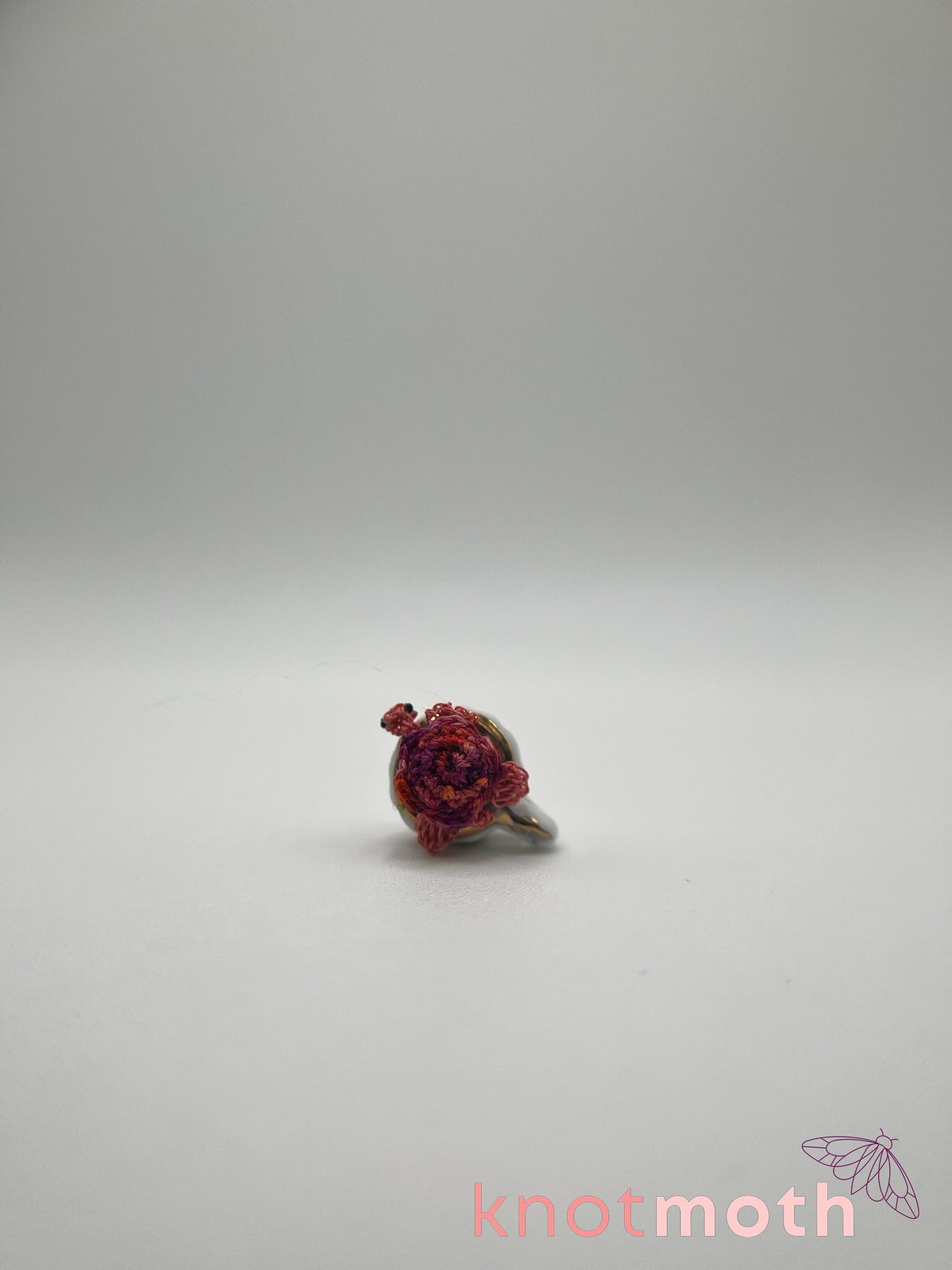 twila turtle micro crochet teacup trinket