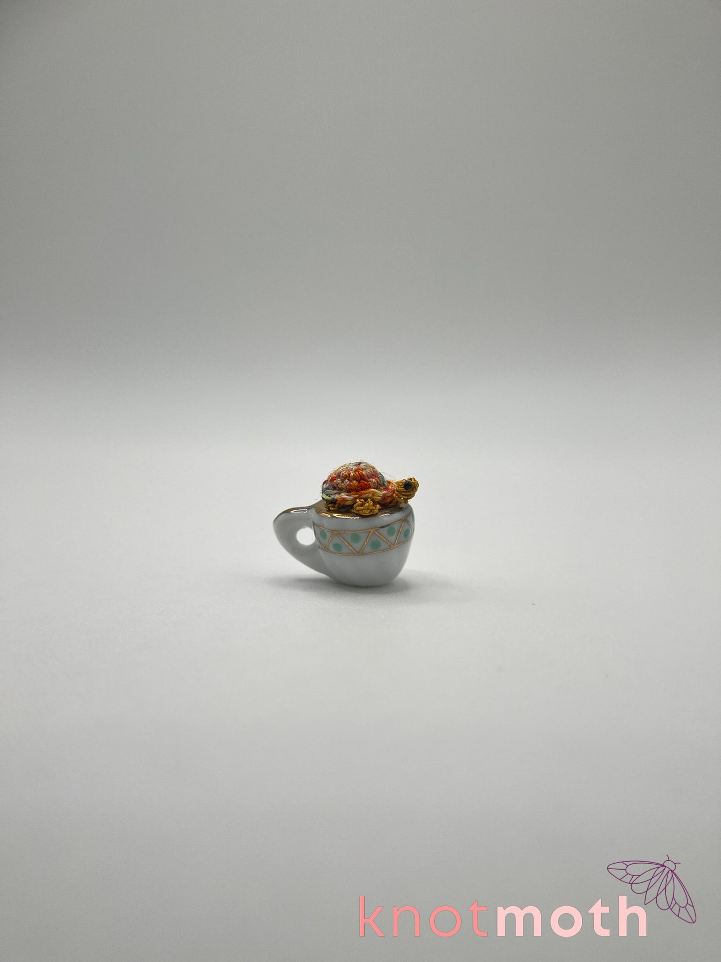 tai turtle micro crochet teacup trinket