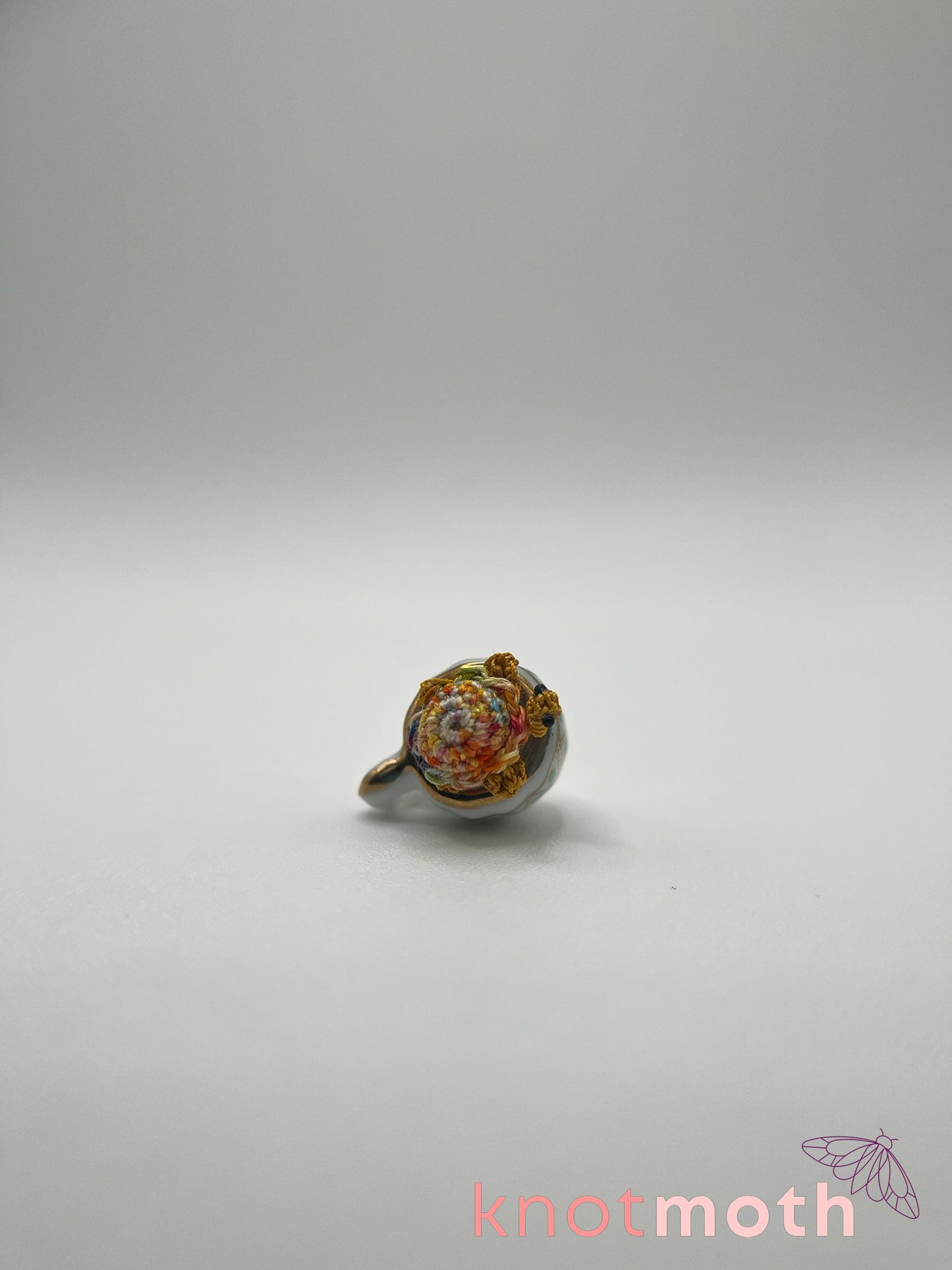 tai turtle micro crochet teacup trinket