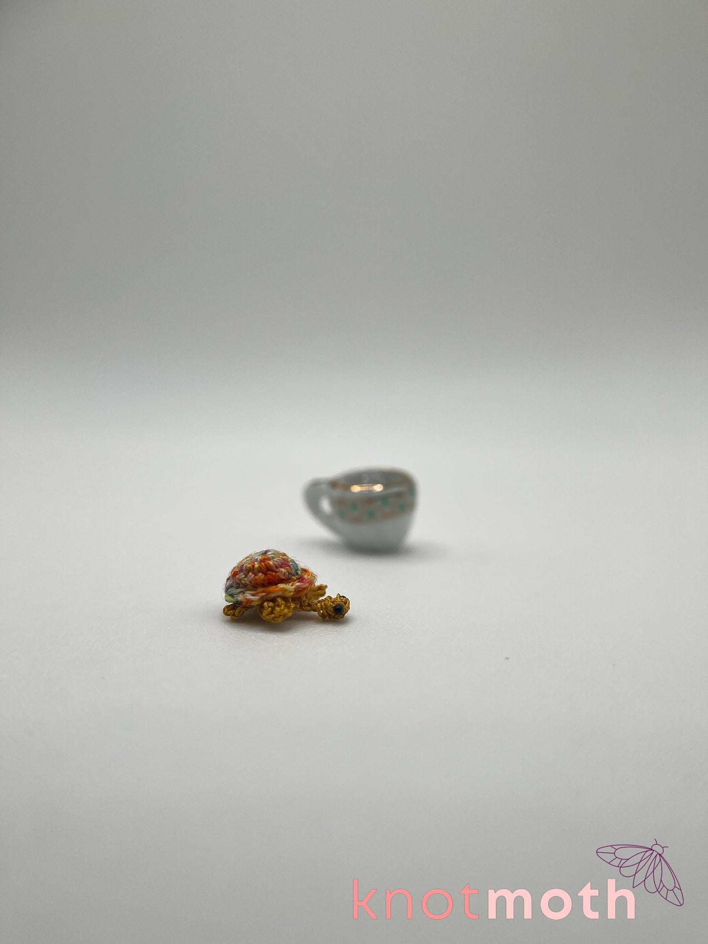 tai turtle micro crochet teacup trinket