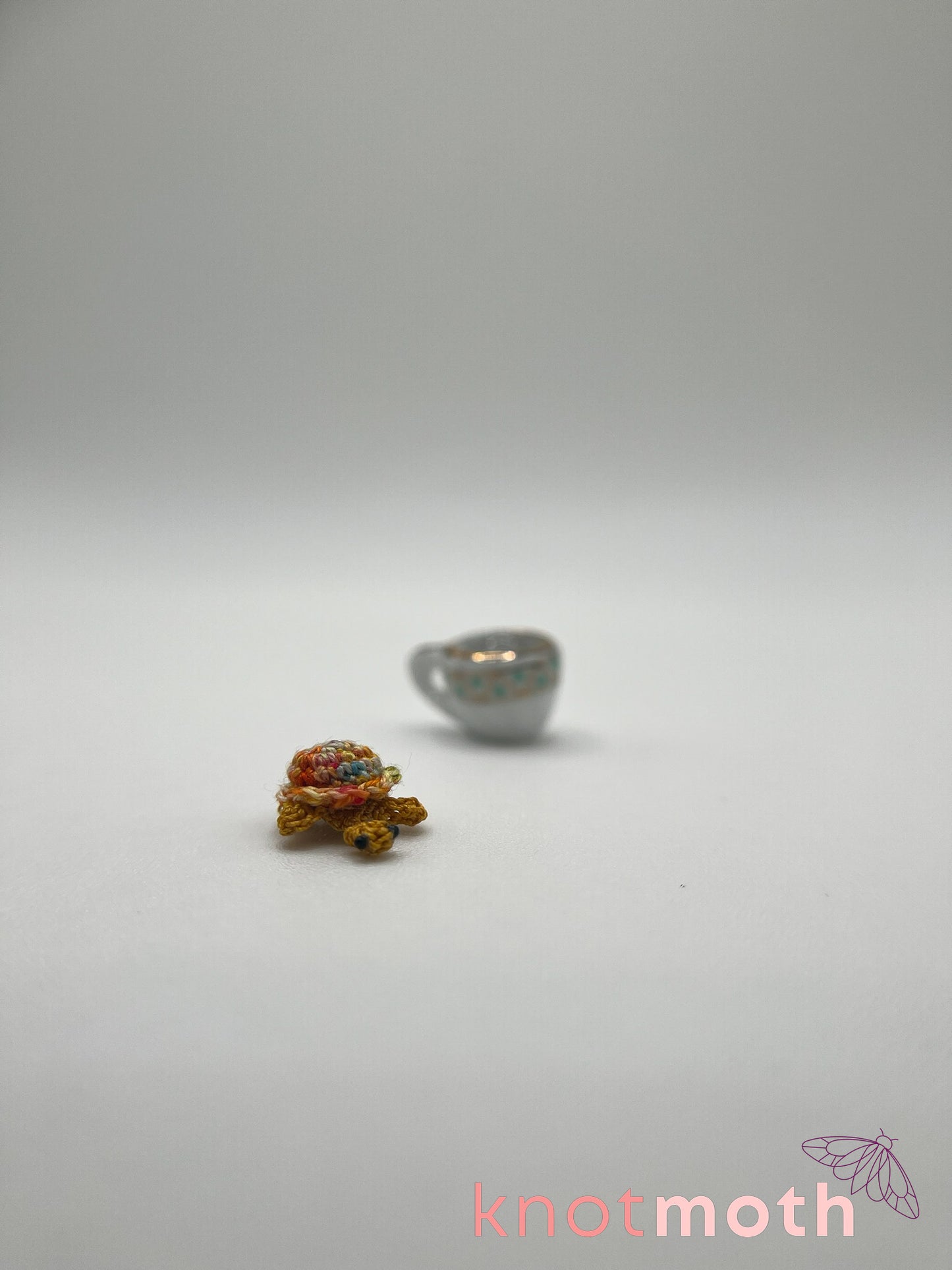 tai turtle micro crochet teacup trinket