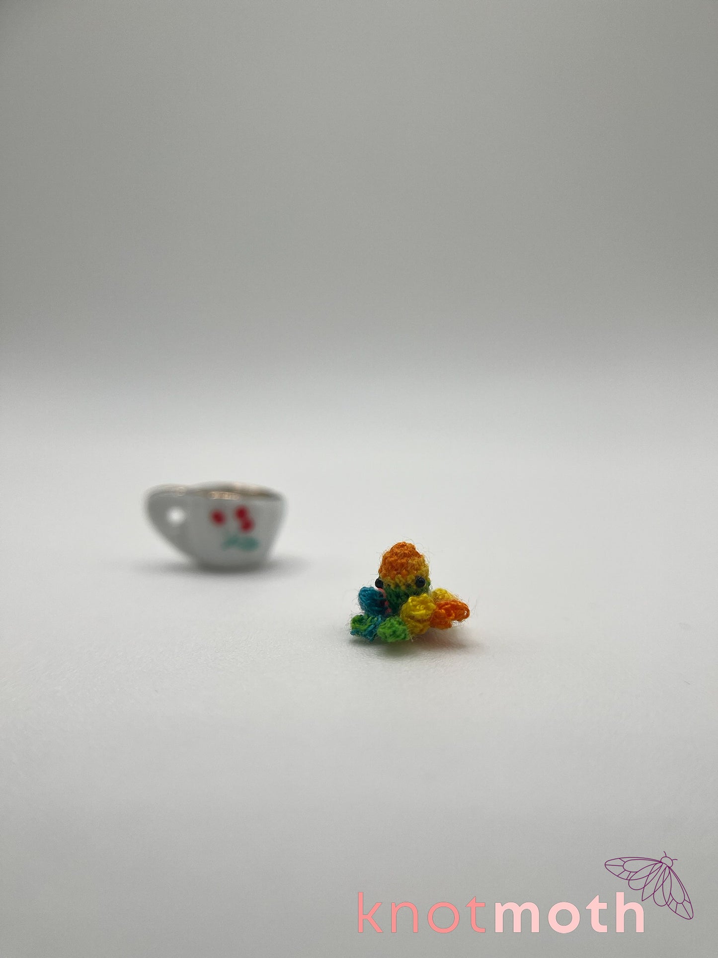 hope octopus micro crochet teacup trinket