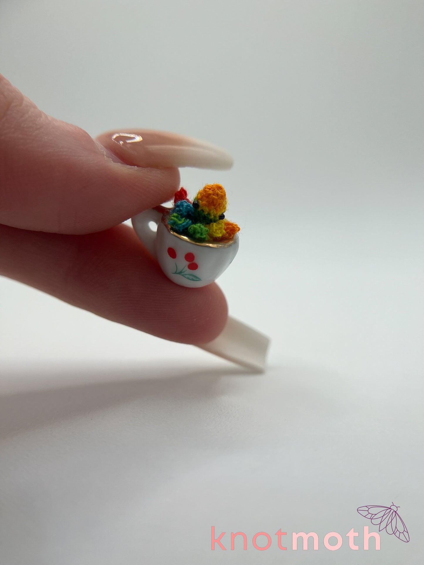hope octopus micro crochet teacup trinket