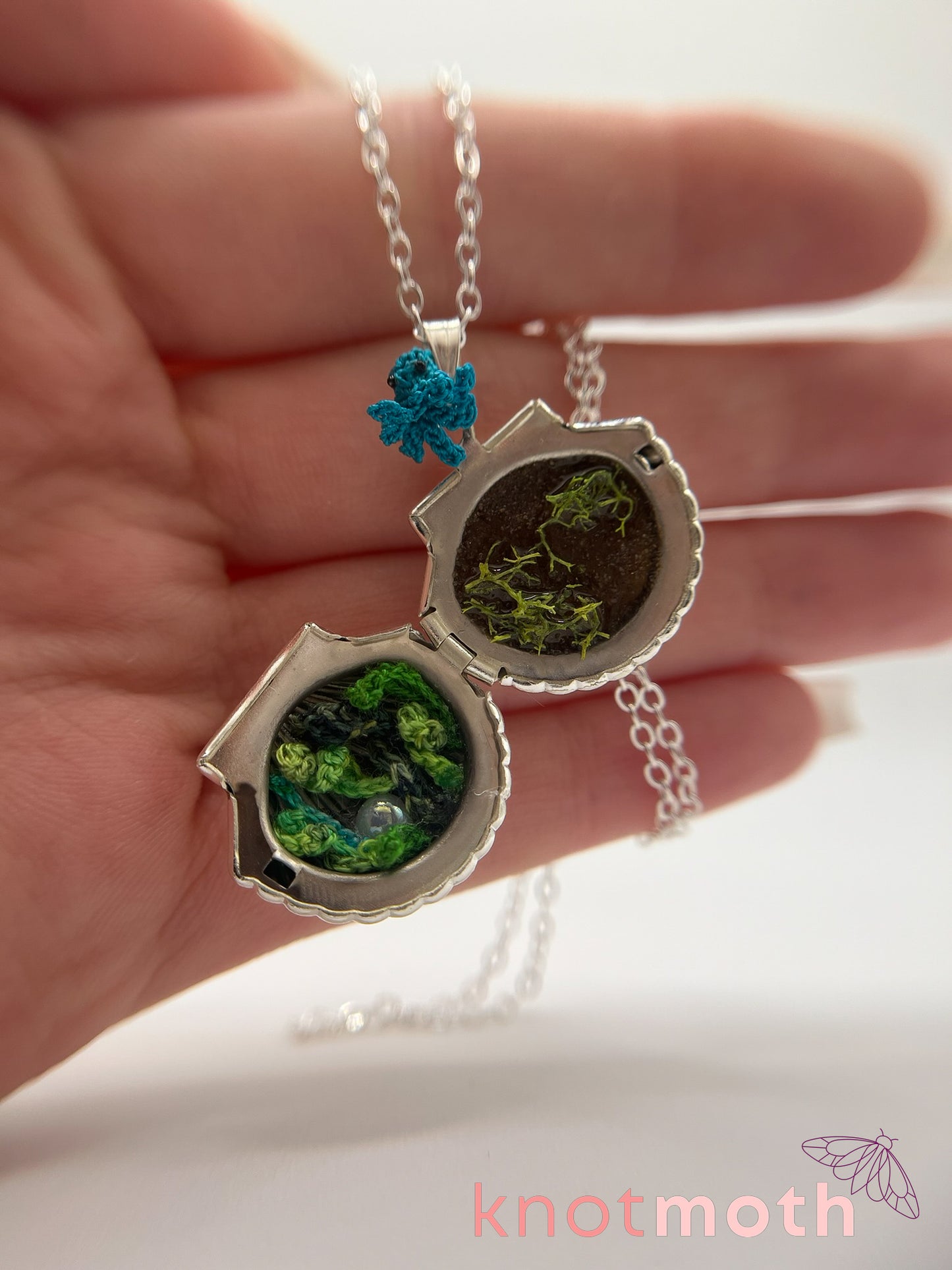 zoe octopus micro crochet locket
