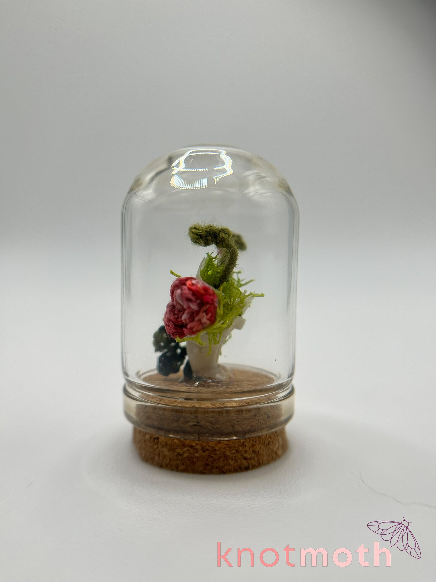 skull & roses micro crochet cloche jar