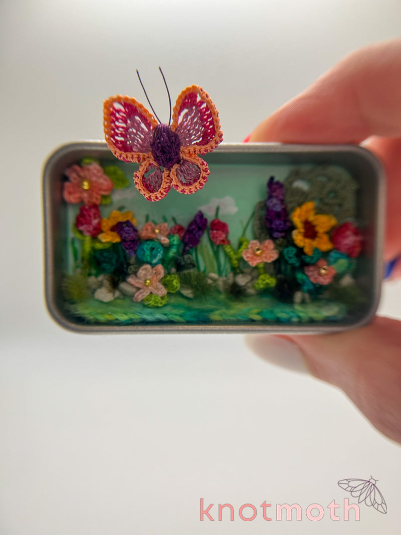 butterfly flower meadow mini tin