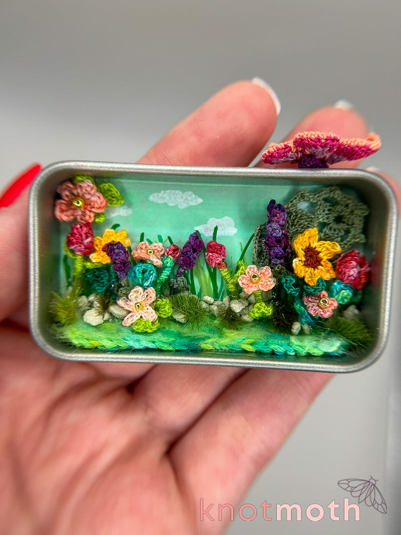 butterfly flower meadow mini tin