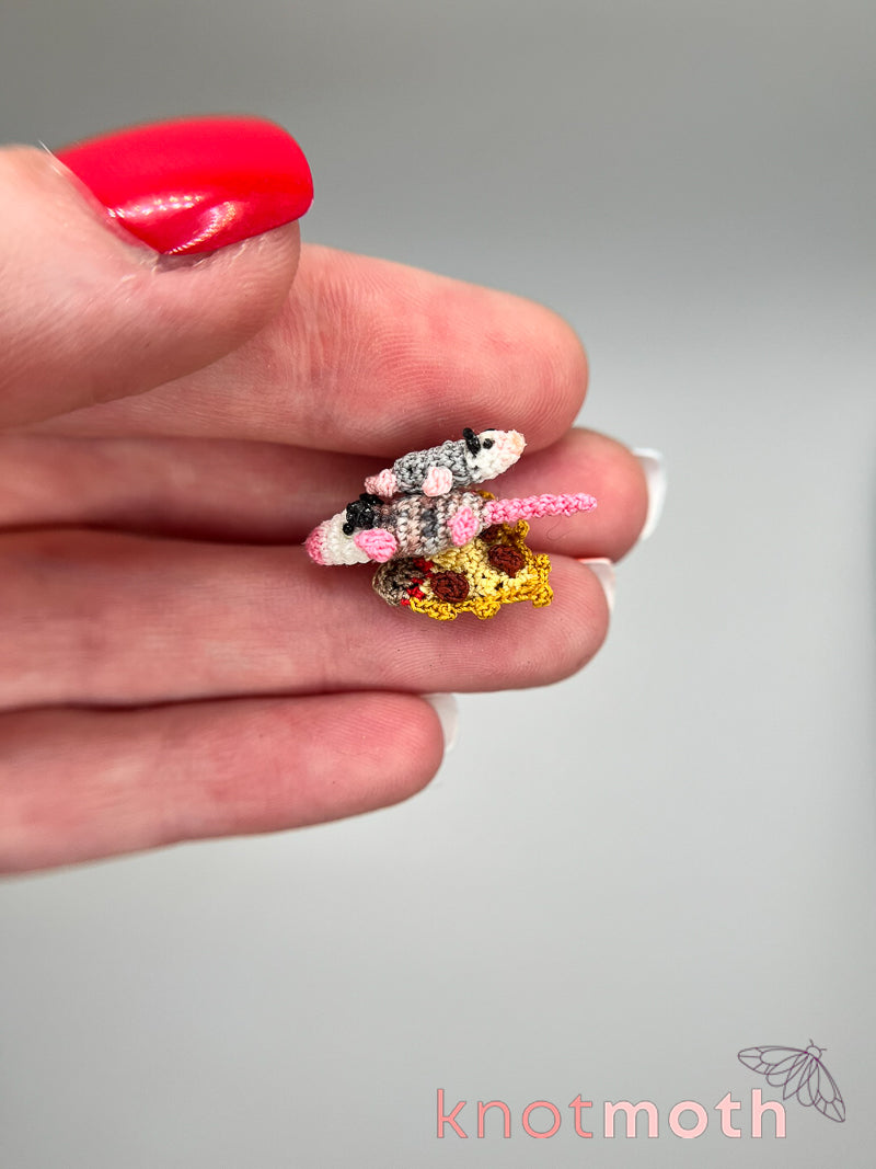 trash possums with pizza mini tin