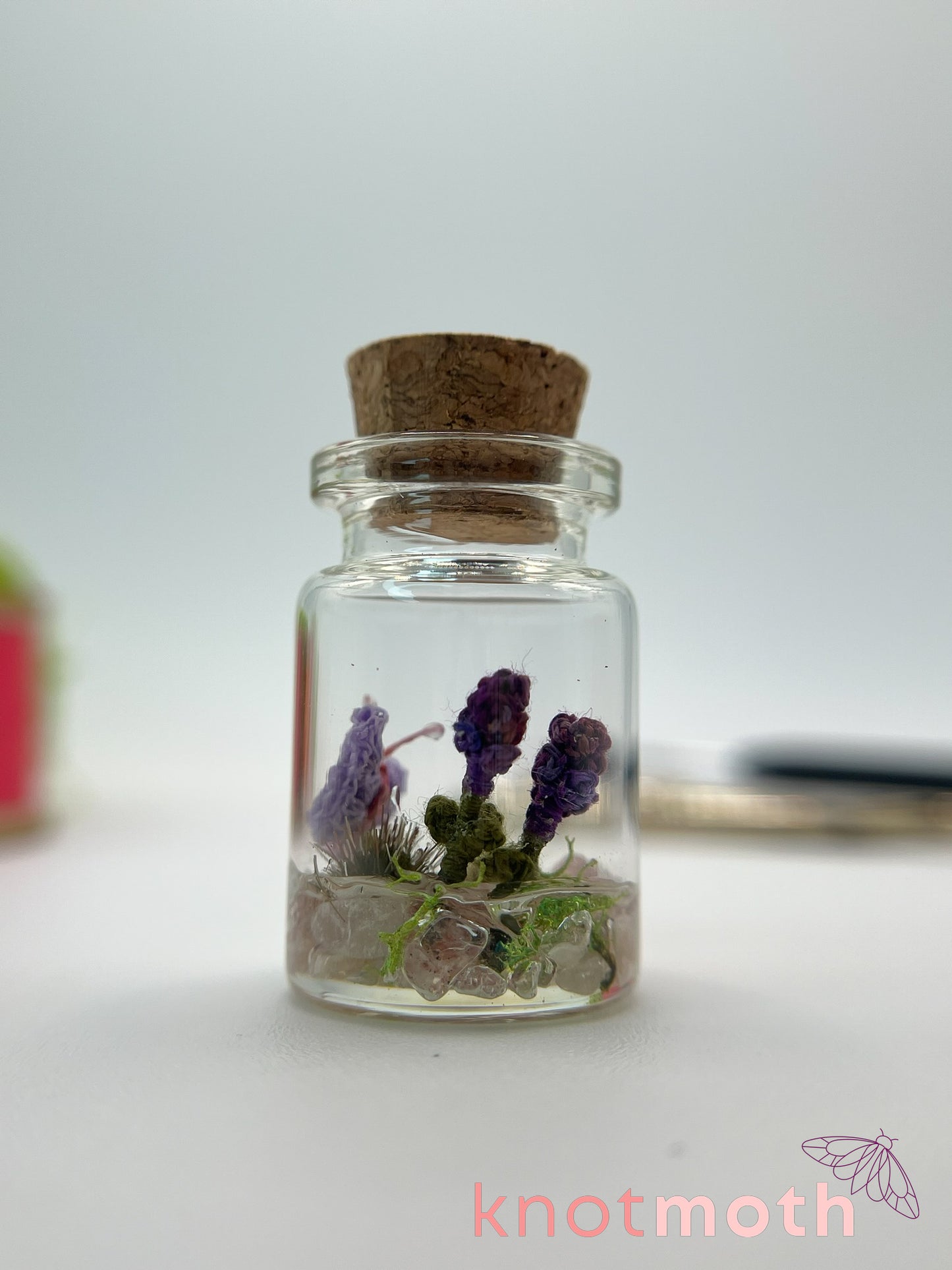 briar butterfly micro crochet jar with lavender