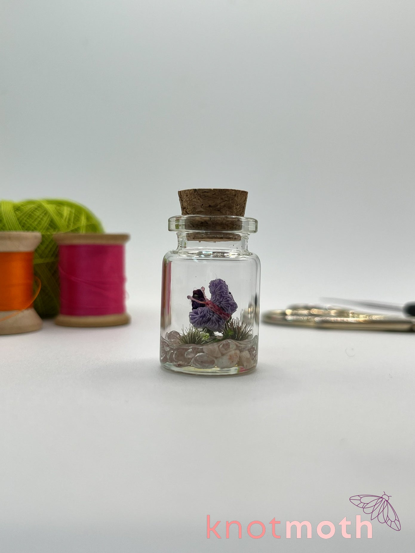 briar butterfly micro crochet jar with lavender