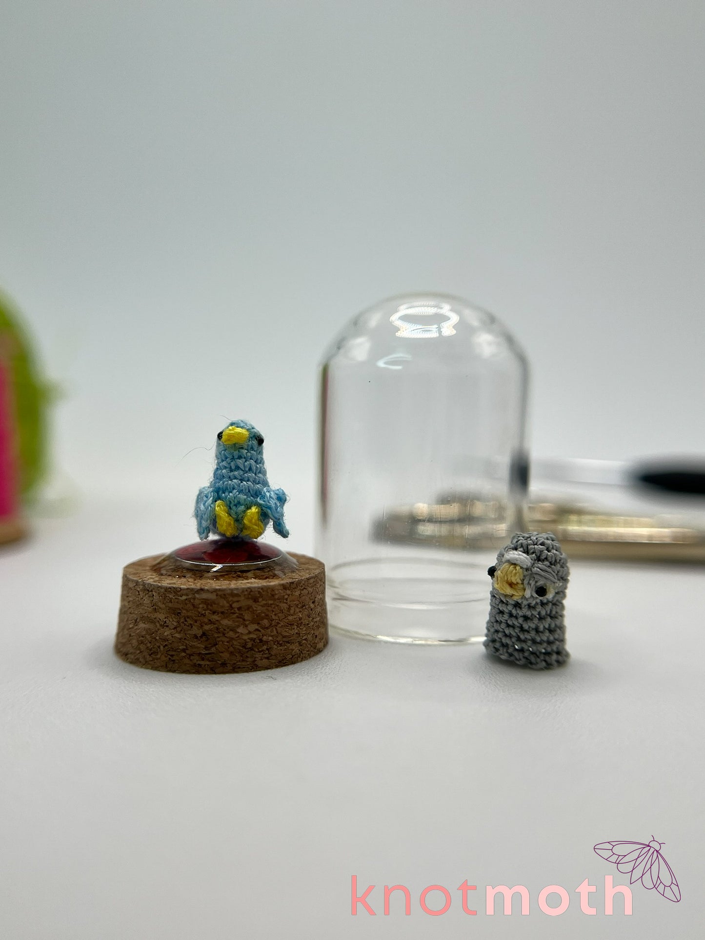 bowie birdie "pigeon" micro crochet dome jar
