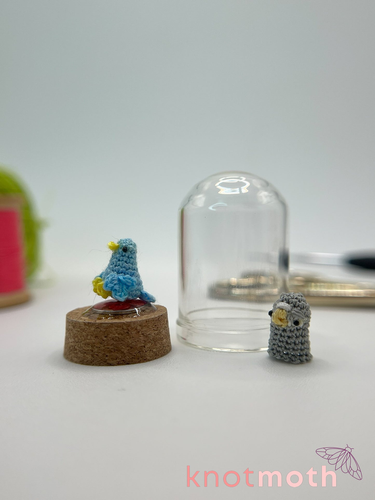 bowie birdie "pigeon" micro crochet dome jar