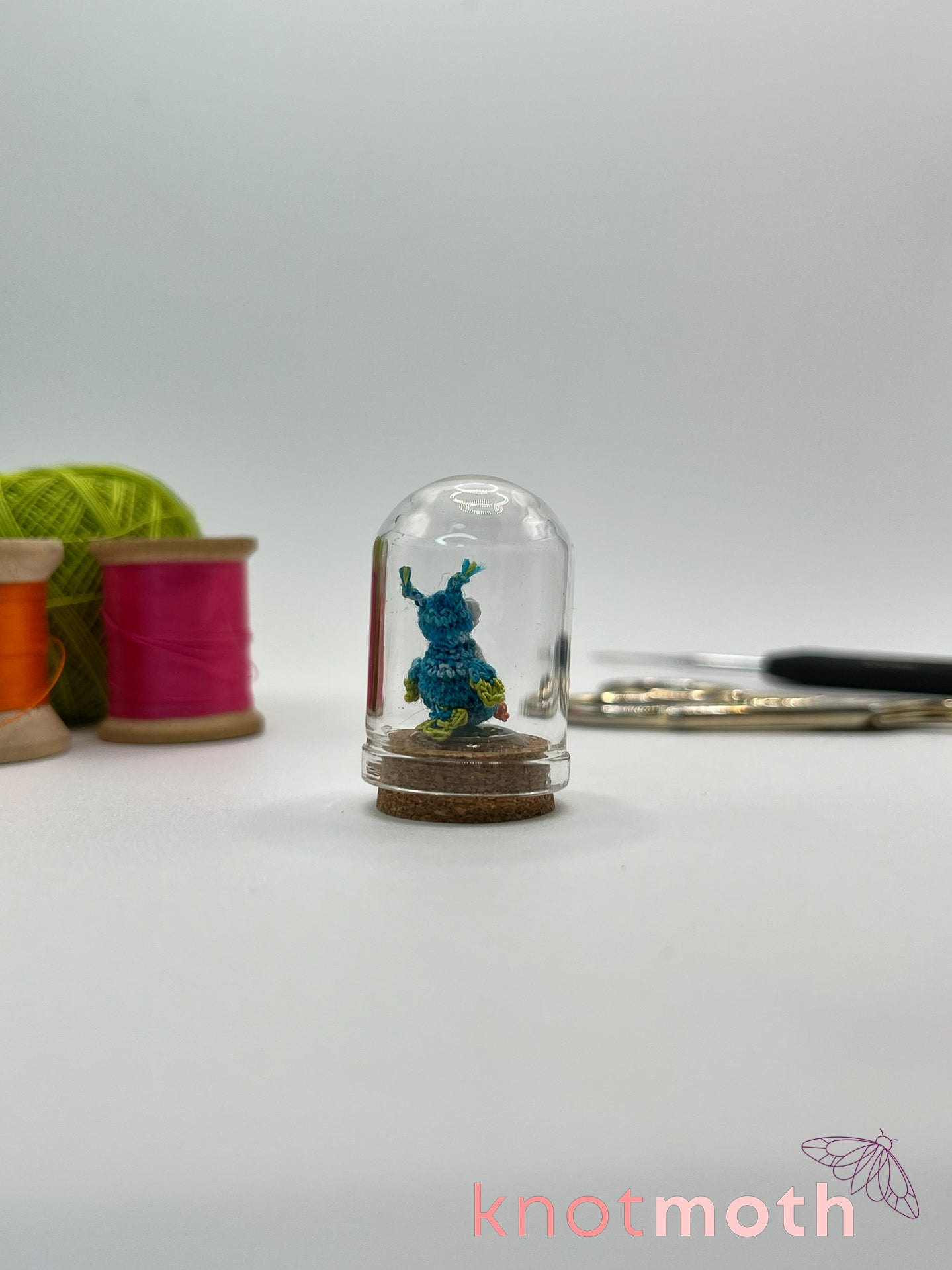 orion owl micro crochet dome jar