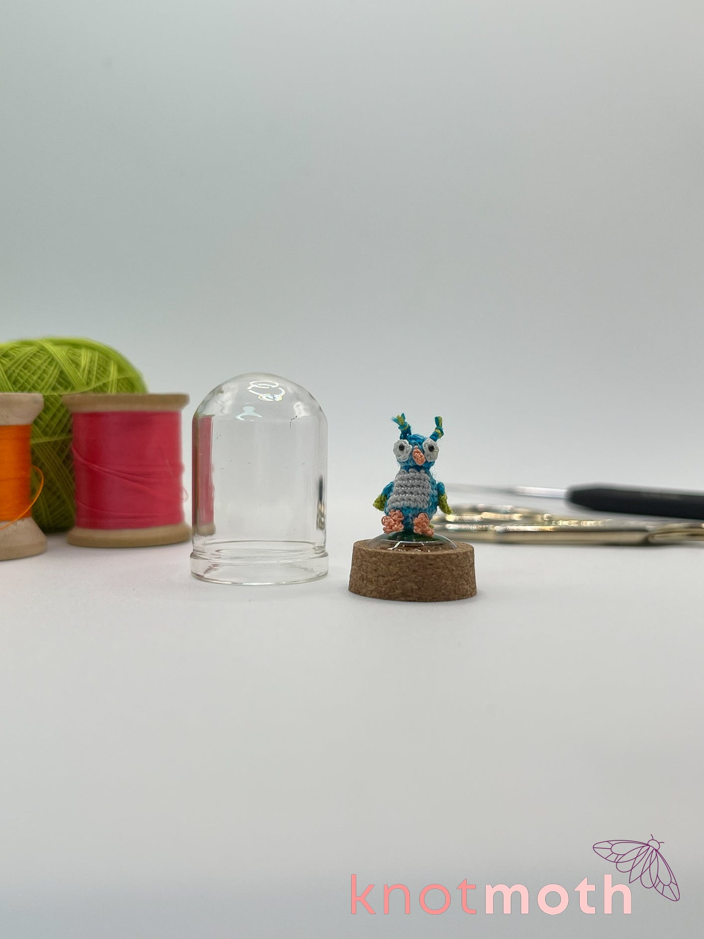 orion owl micro crochet dome jar
