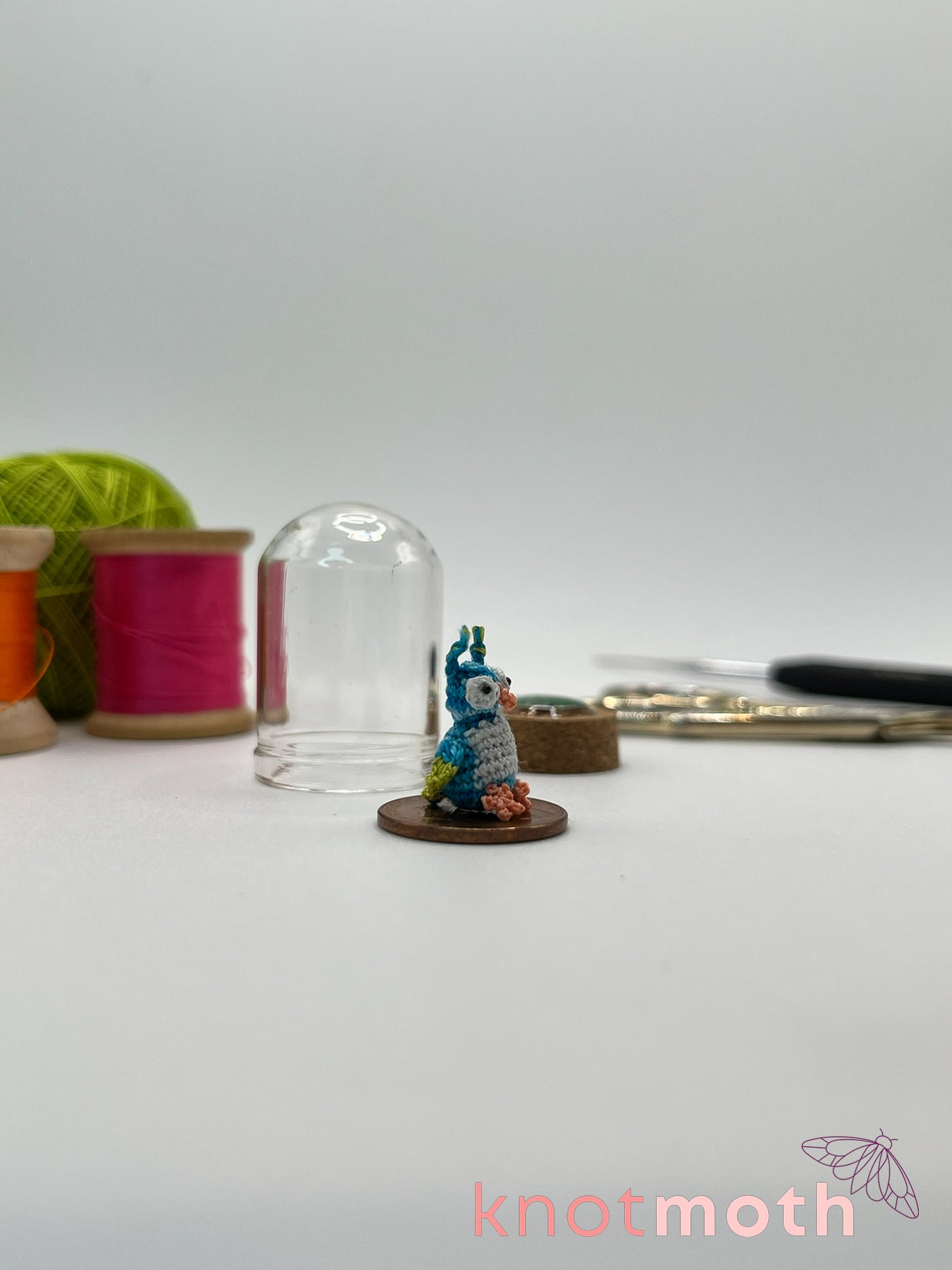 orion owl micro crochet dome jar