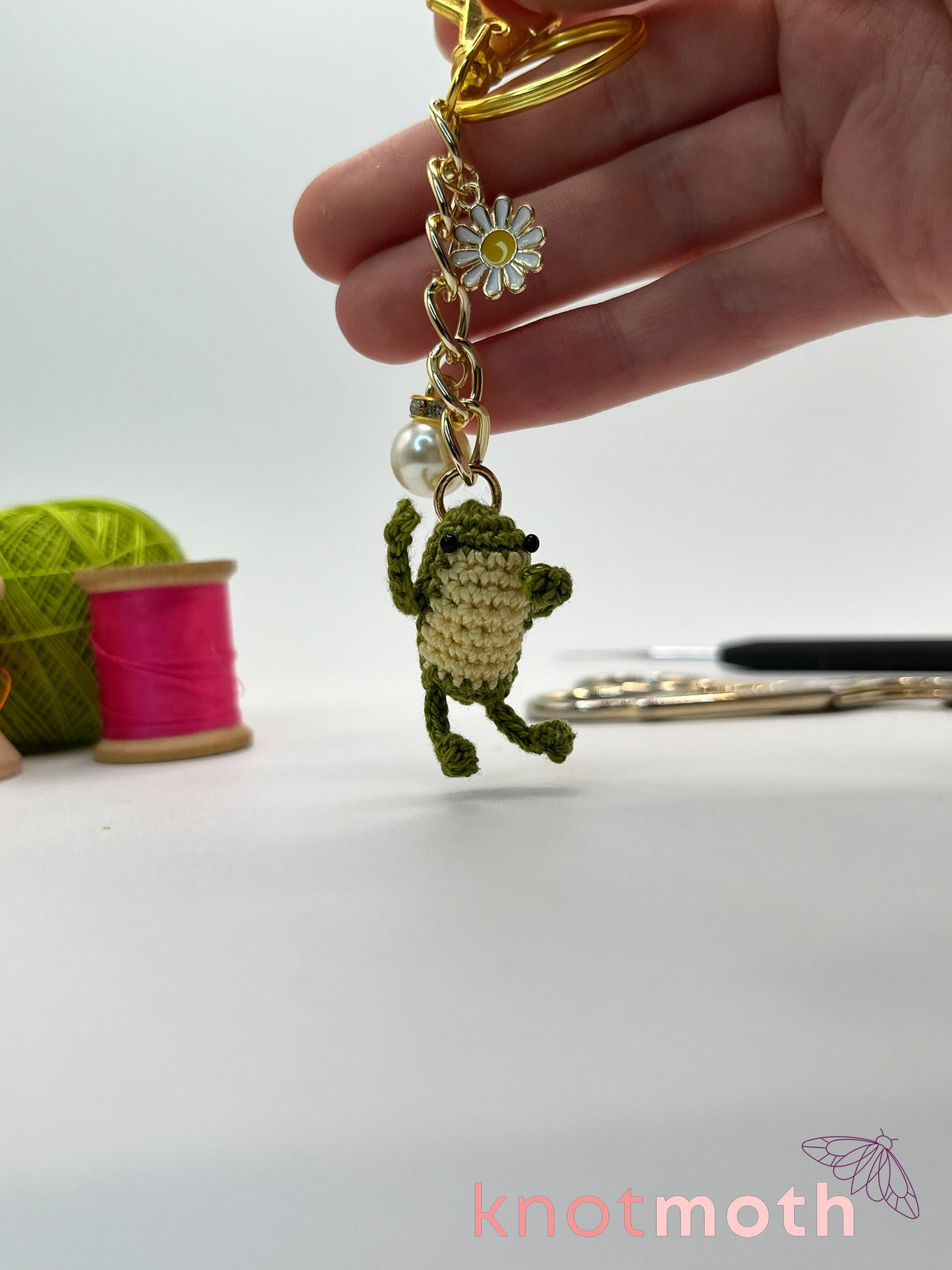 fawn frog keychain