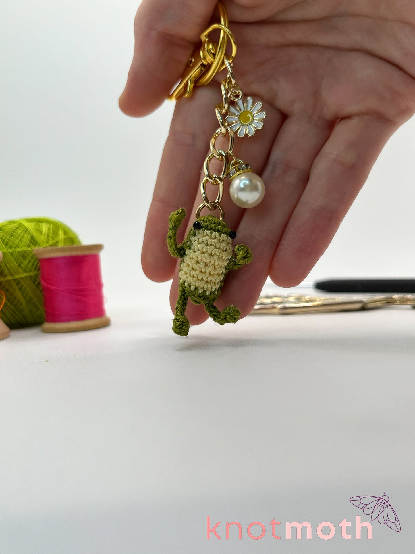 fawn frog keychain