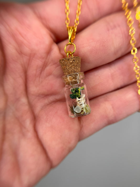 vine & cervical vertebra - bone garden necklace